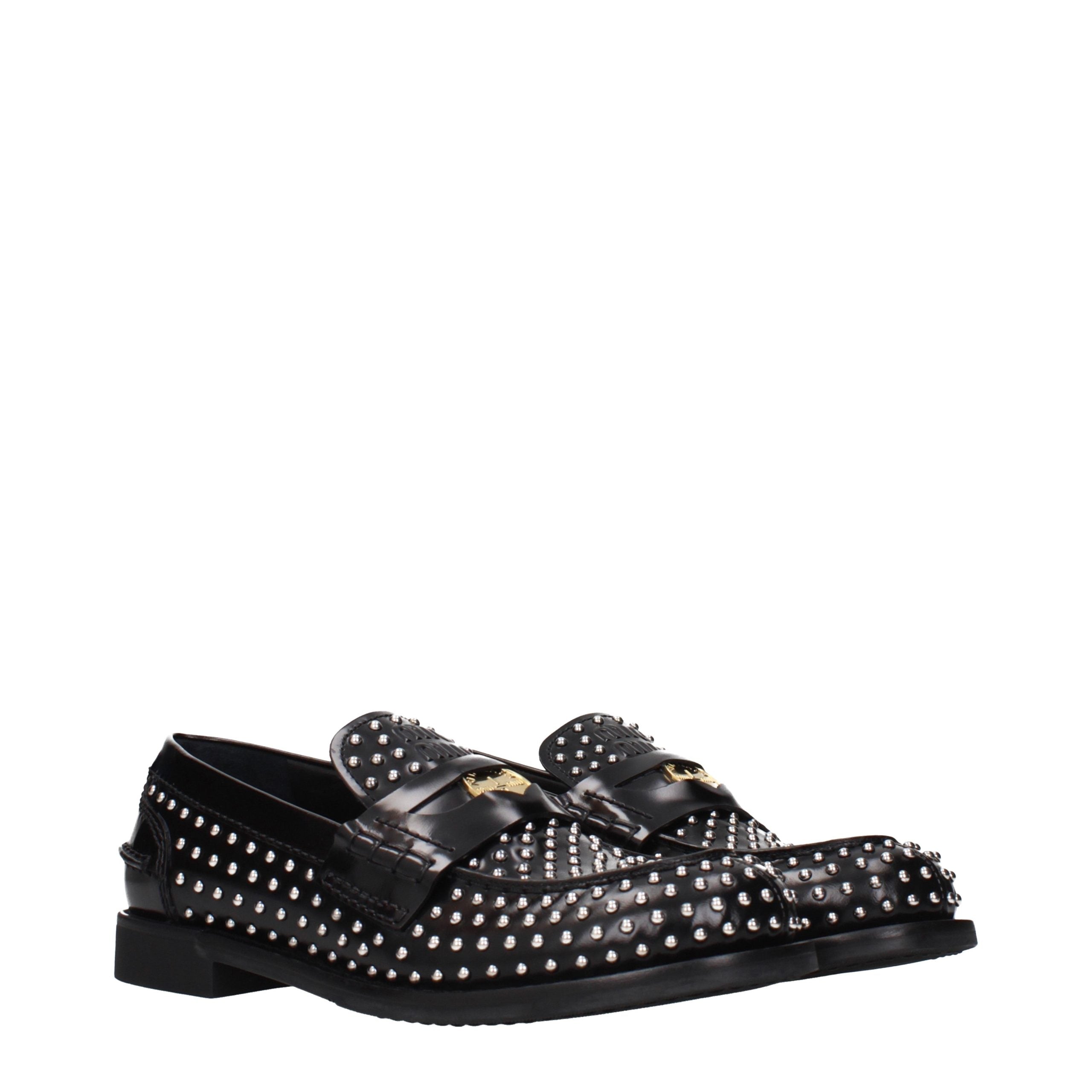 Miu Miu Schwarze Leder Loafer zum Hineinschlüpfen-2