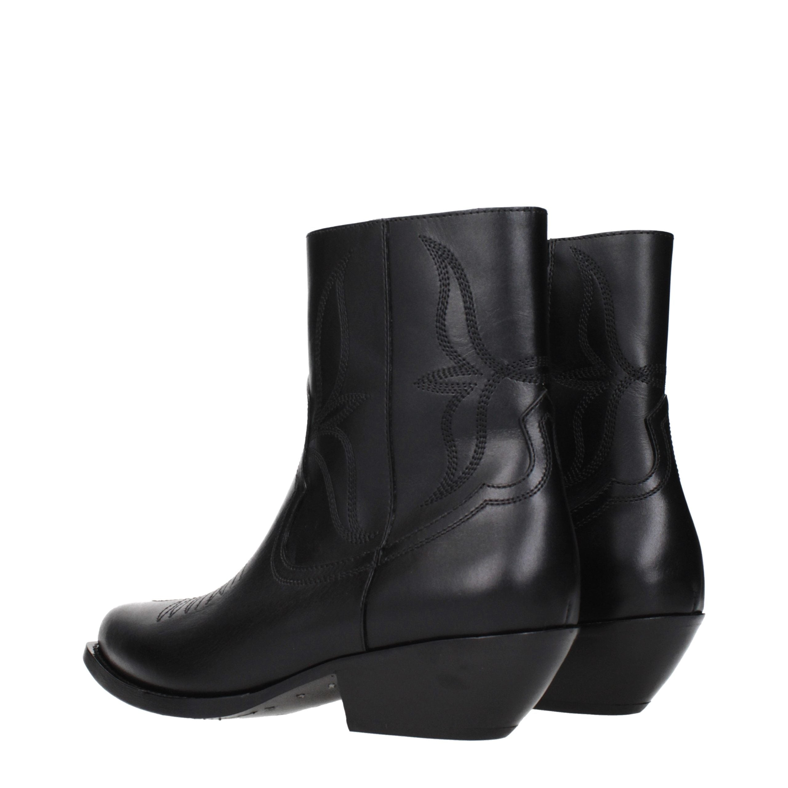 Celine Schwarze Leder-Stiefeletten-4