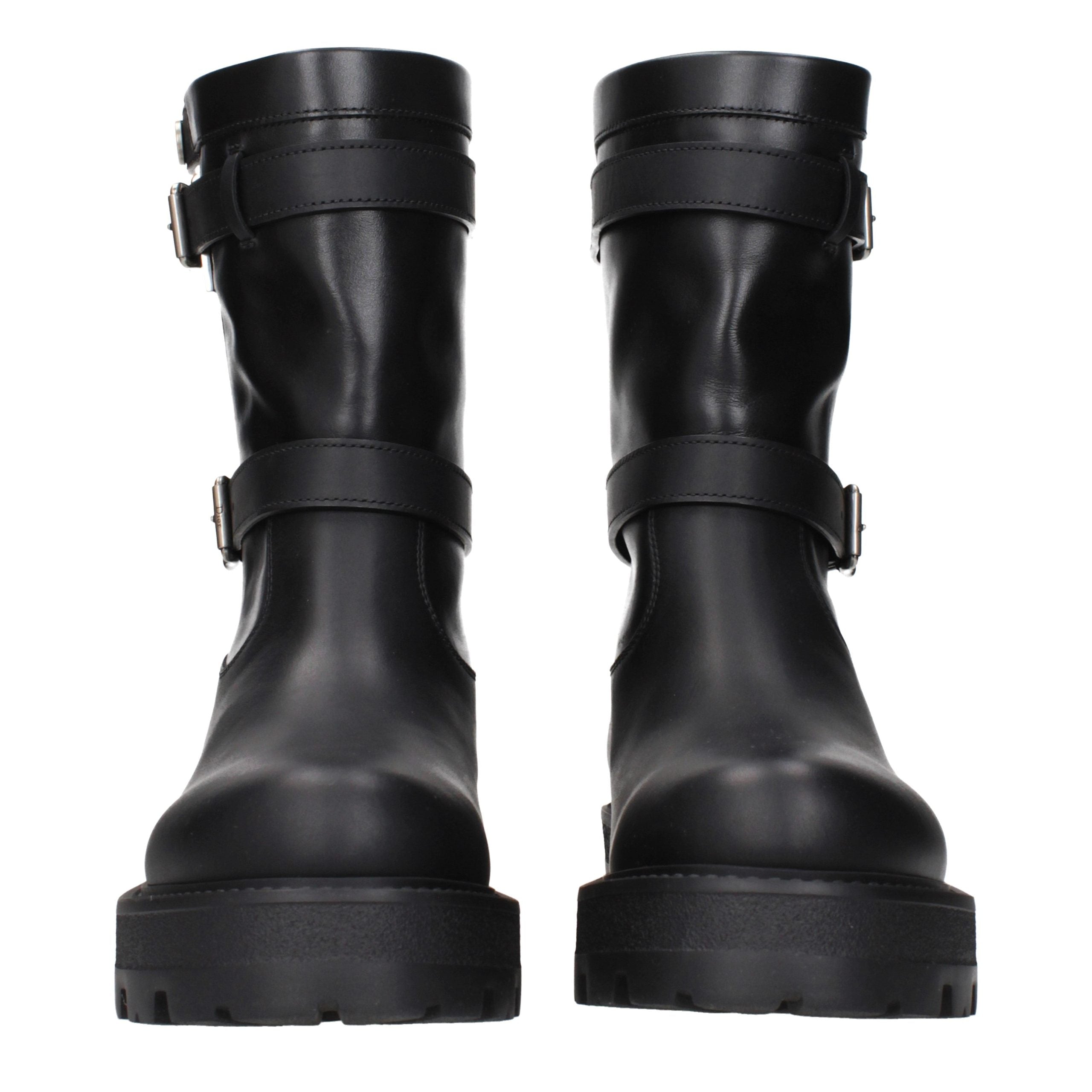 Christian Dior Schwarze Leder-Stiefeletten-3