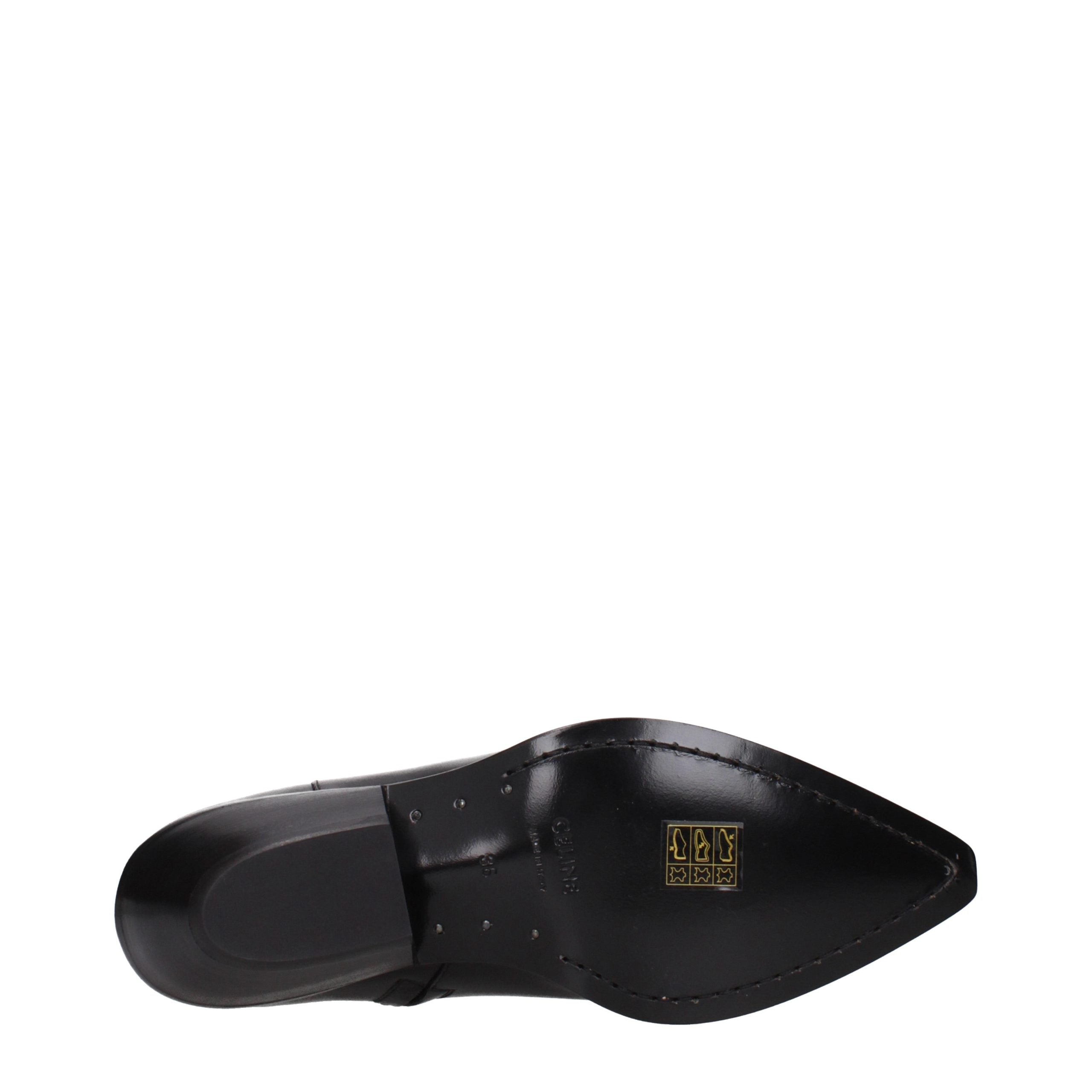 Celine Schwarze Leder-Stiefeletten-5