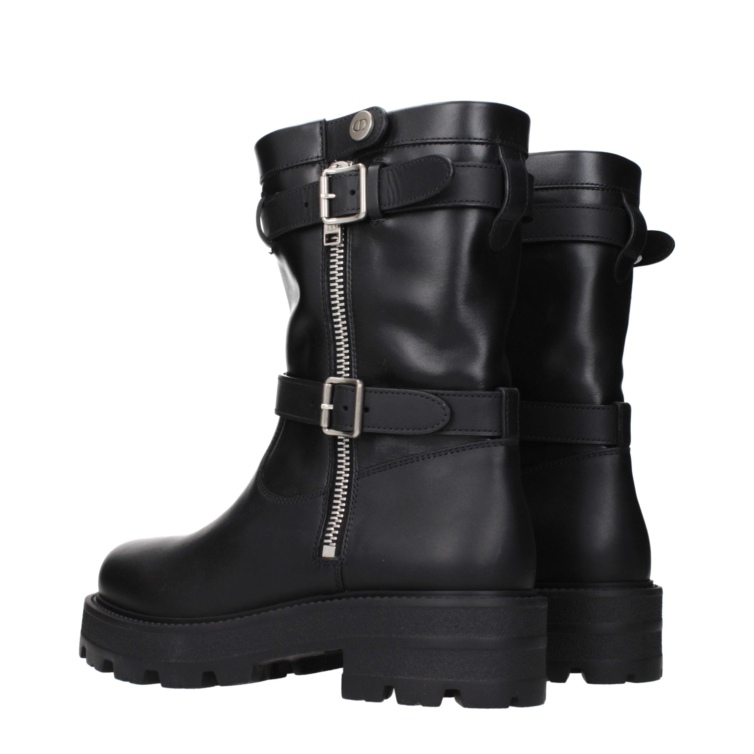 Christian Dior Schwarze Leder-Stiefeletten-4