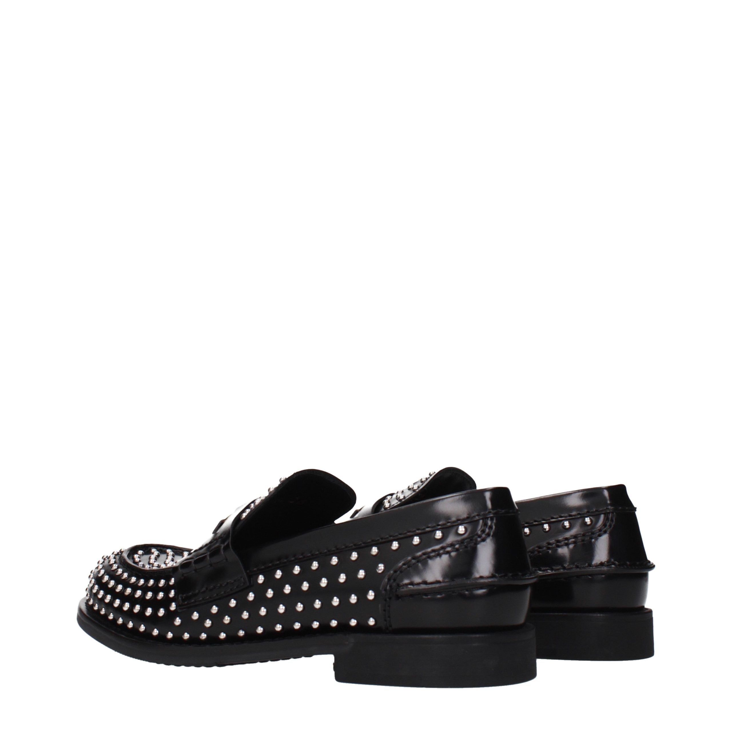 Miu Miu Schwarze Leder Loafer zum Hineinschlüpfen-4