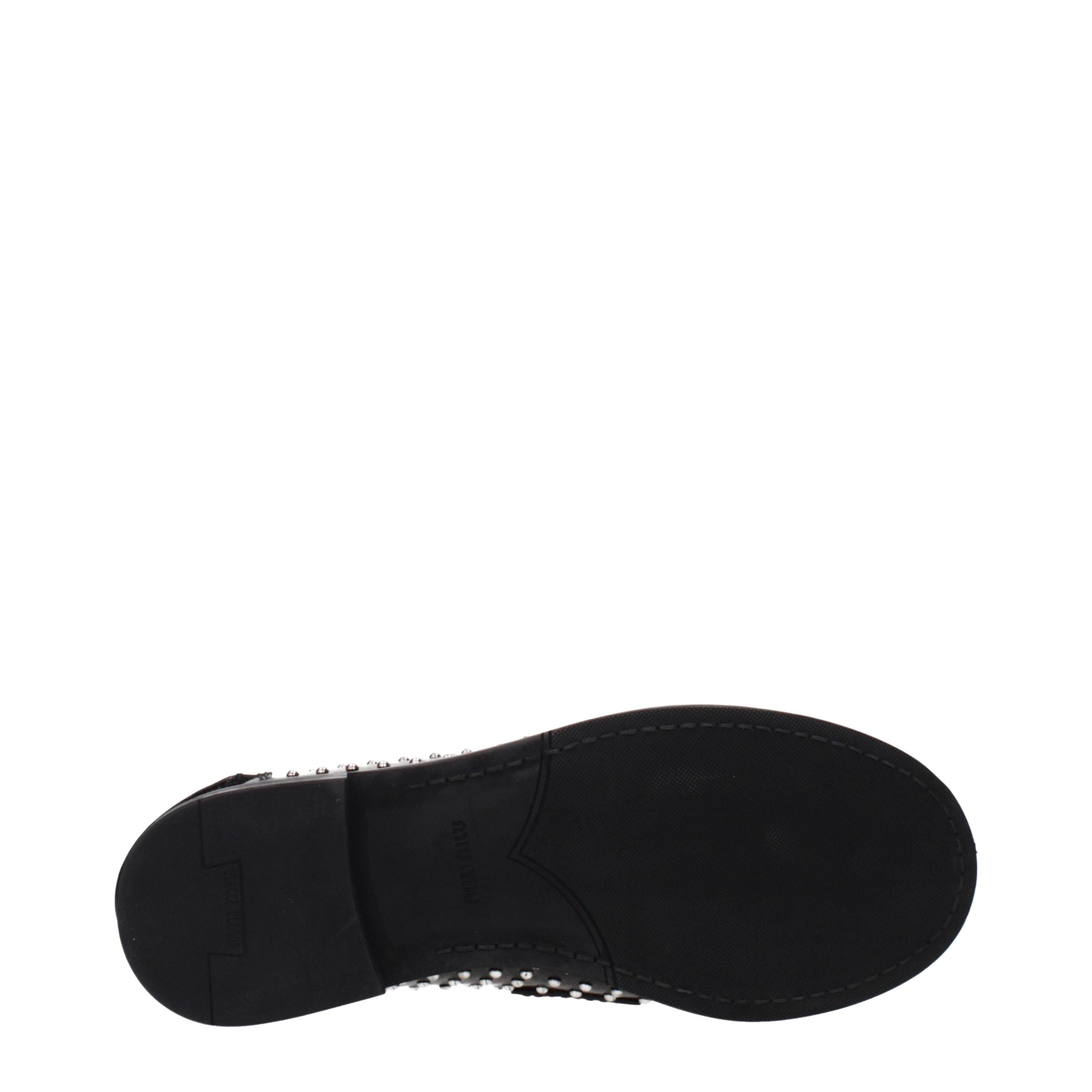 Miu Miu Schwarze Leder Loafer zum Hineinschlüpfen-5
