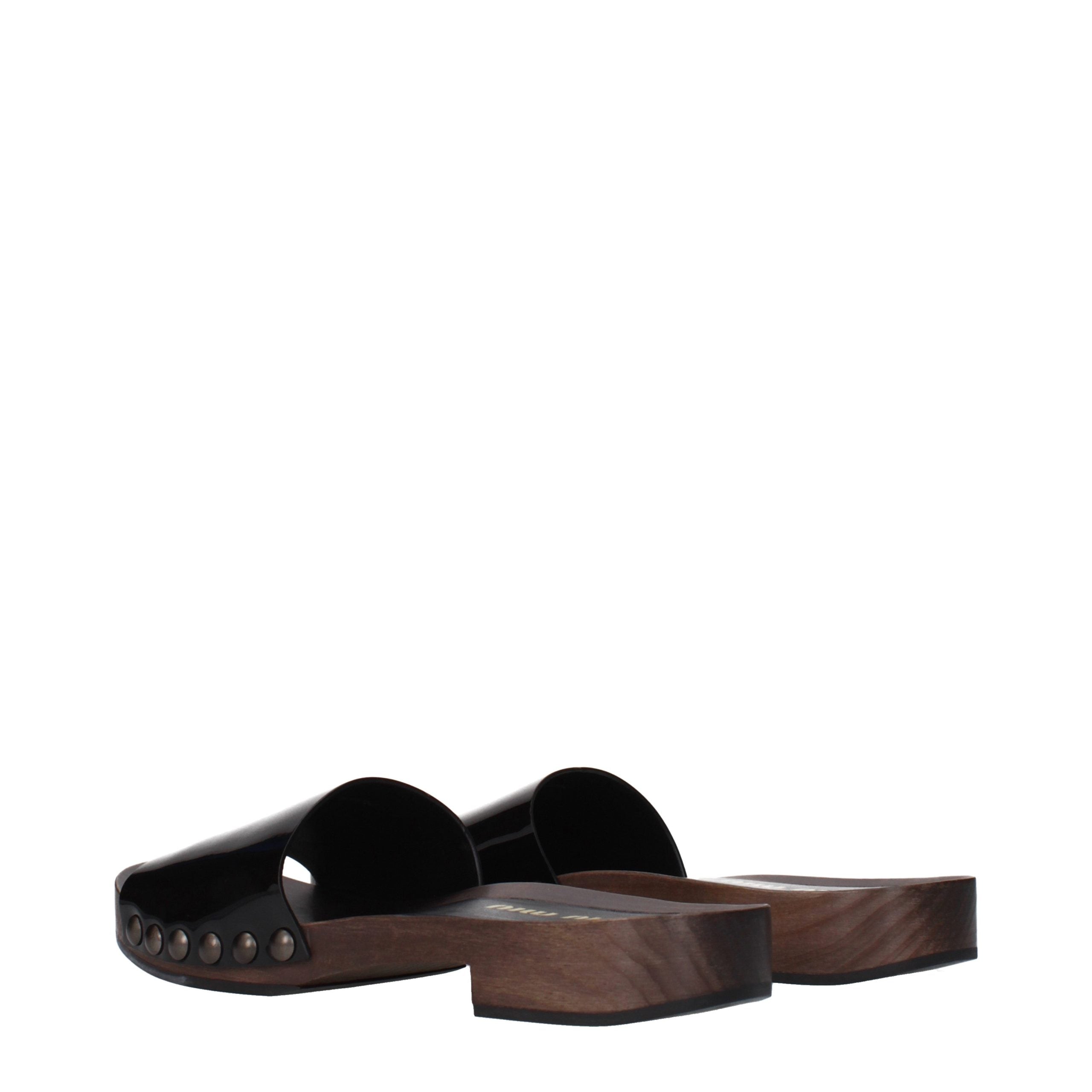 Miu Miu Schwarze Leder-Slipper-4