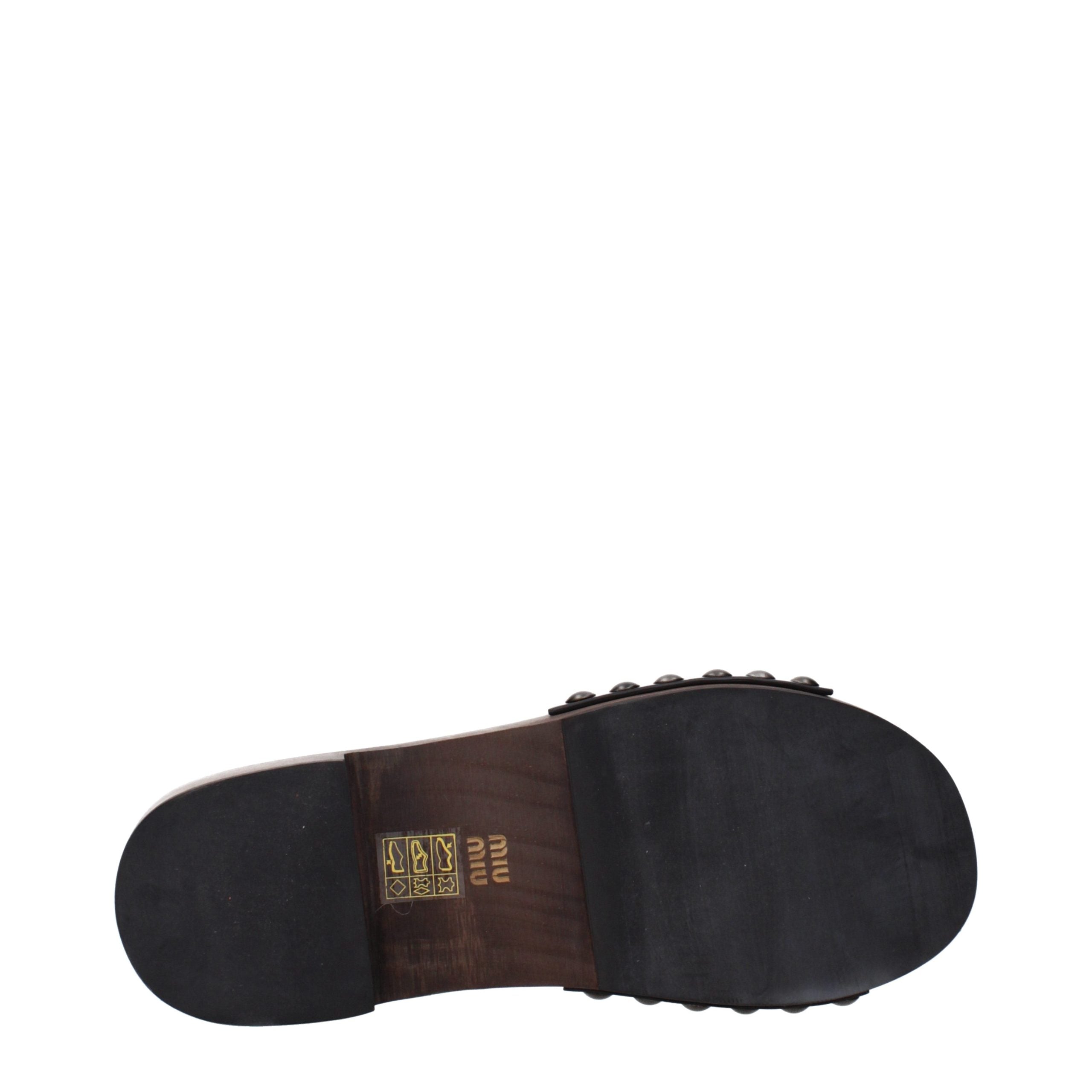 Miu Miu Schwarze Leder-Slipper-5