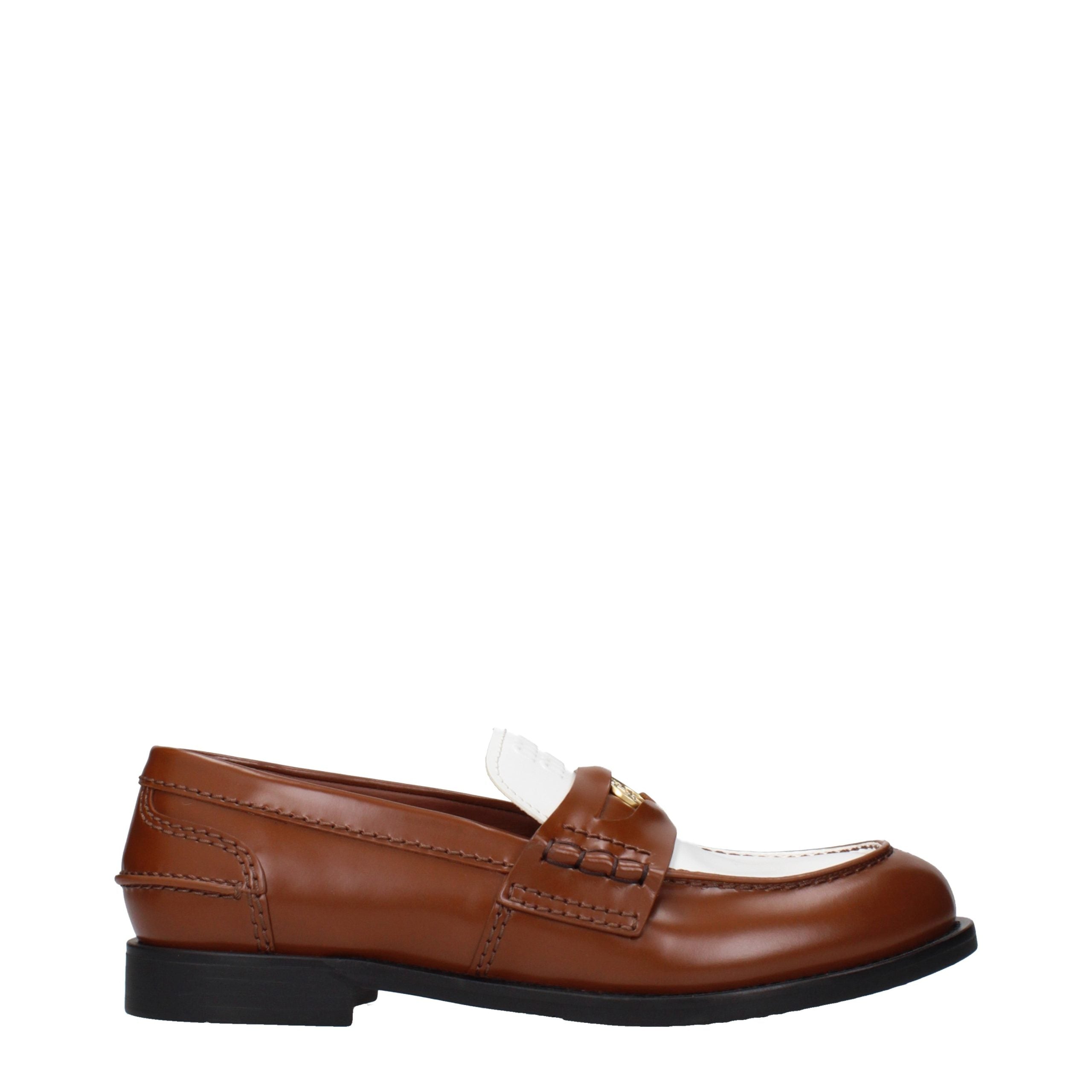Miu Miu Braune Loafer aus Leder zum Hineinschlüpfen