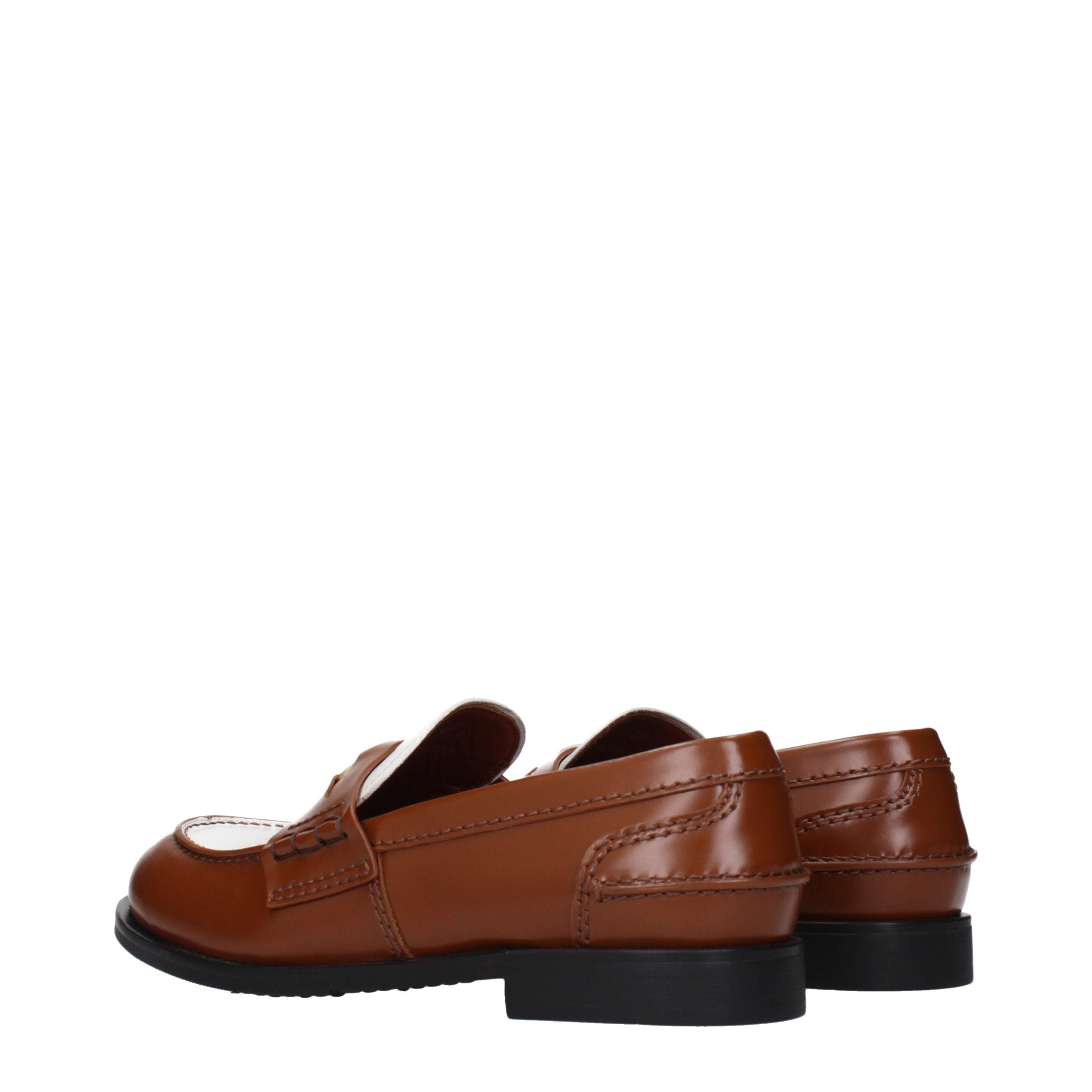 Miu Miu Braune Loafer aus Leder zum Hineinschlüpfen-4