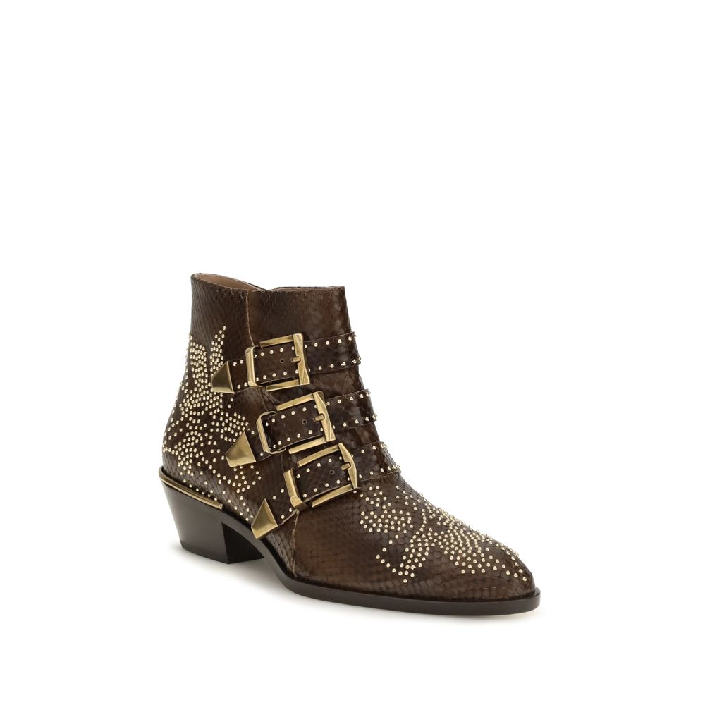 Chloé Braune Ankle Boots aus Kalbsleder Bos Taurus-2