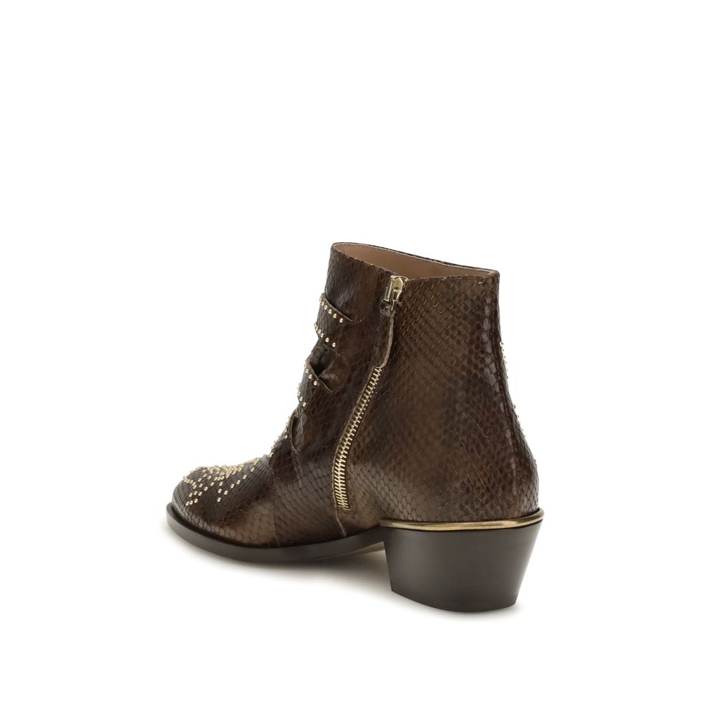 Chloé Braune Ankle Boots aus Kalbsleder Bos Taurus-3