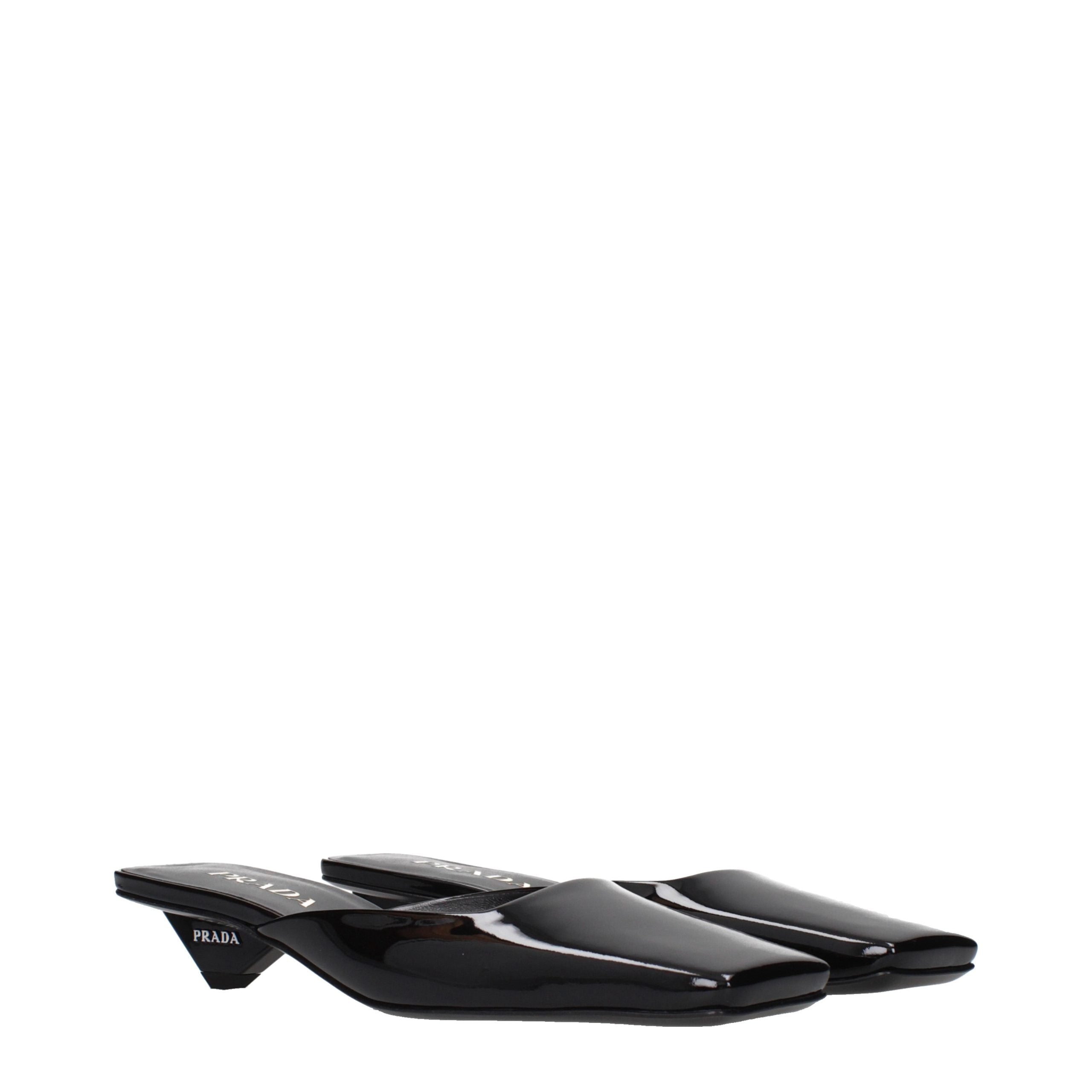 Prada Schwarze flache Sandalen aus Leder-2