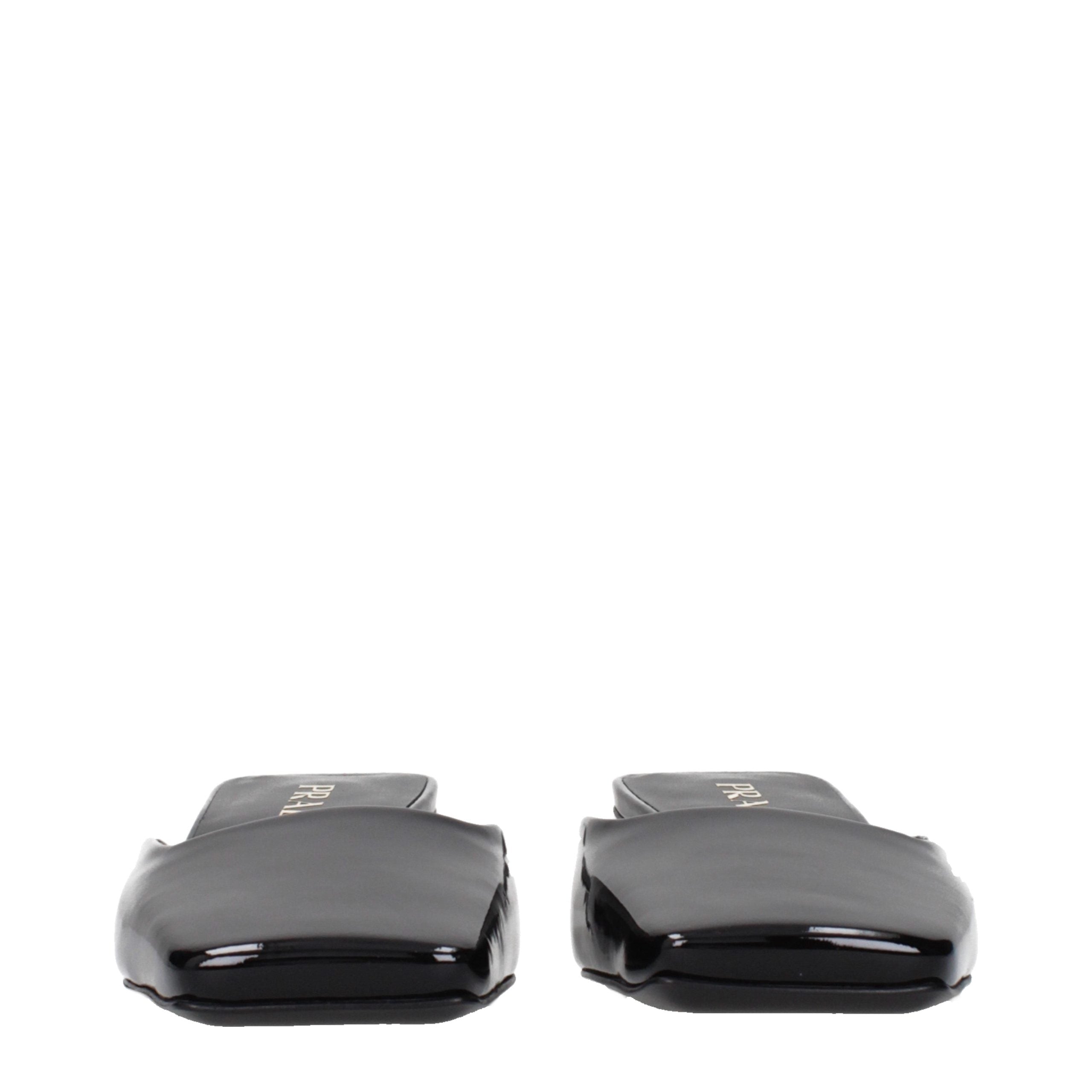 Prada Schwarze flache Sandalen aus Leder-3