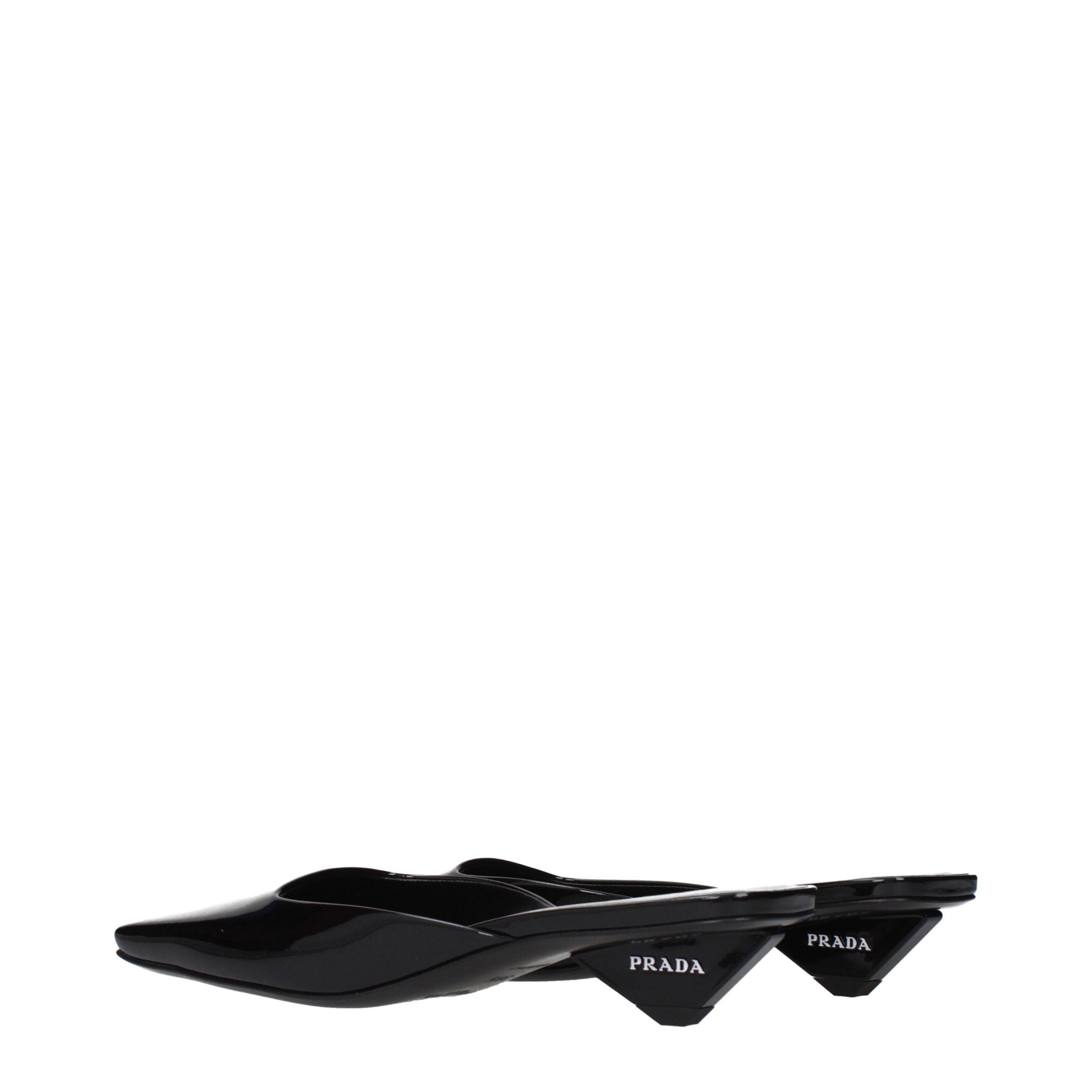 Prada Schwarze flache Sandalen aus Leder-4
