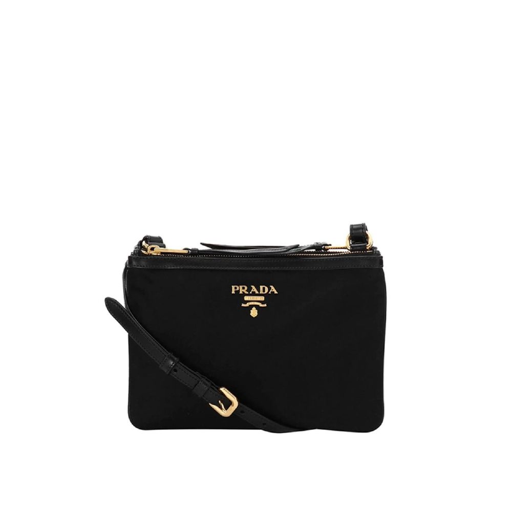 Prada Schwarze Nylon Umhängetasche-1