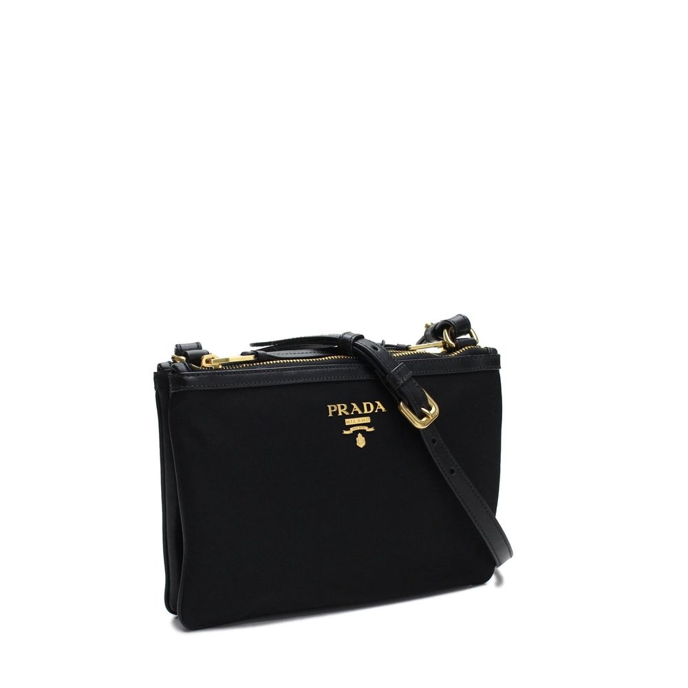 Prada Schwarze Nylon Umhängetasche-2