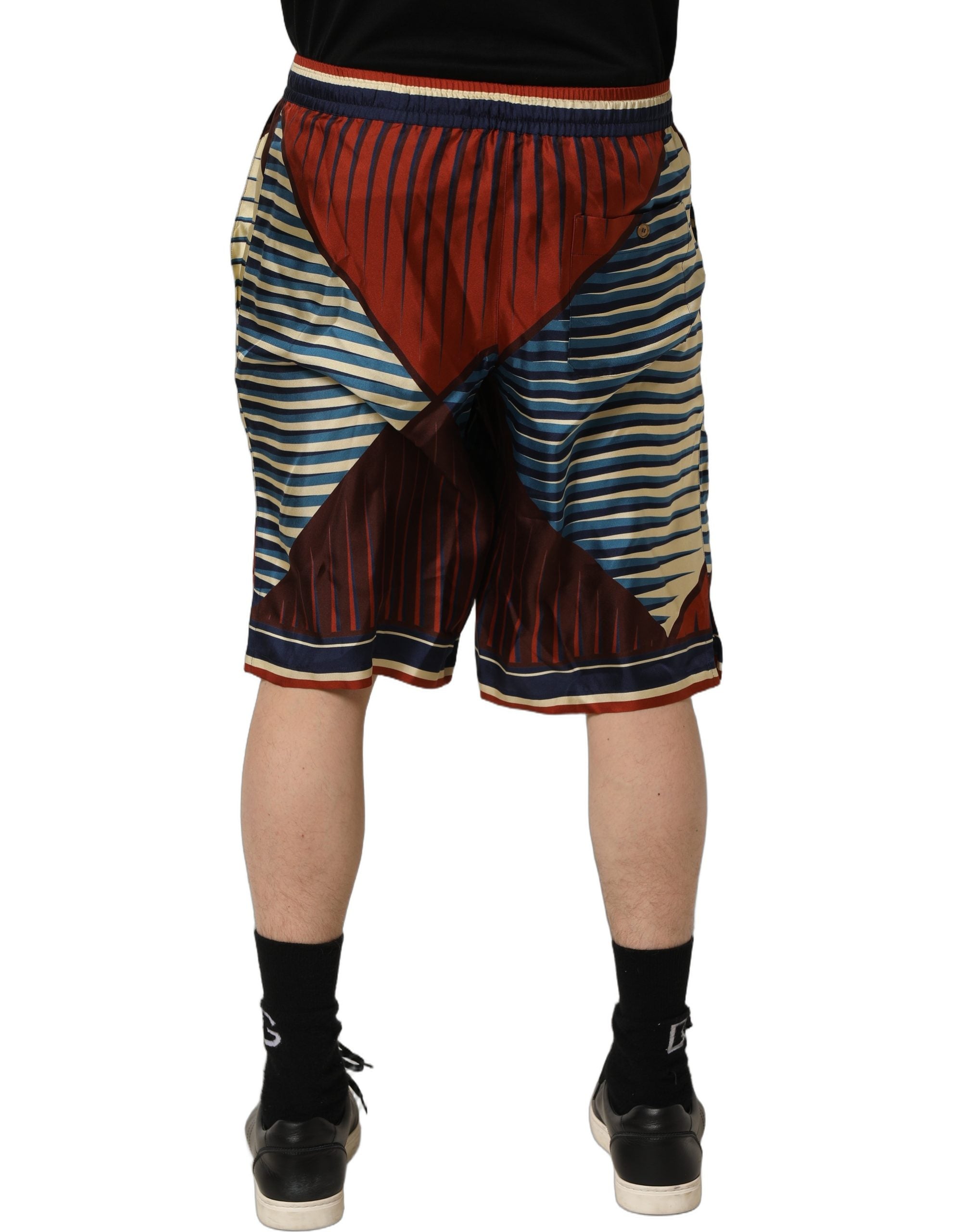 Dolce & Gabbana Mehrfarbige geometrische Bermuda-Shorts aus Seide für Herren-5