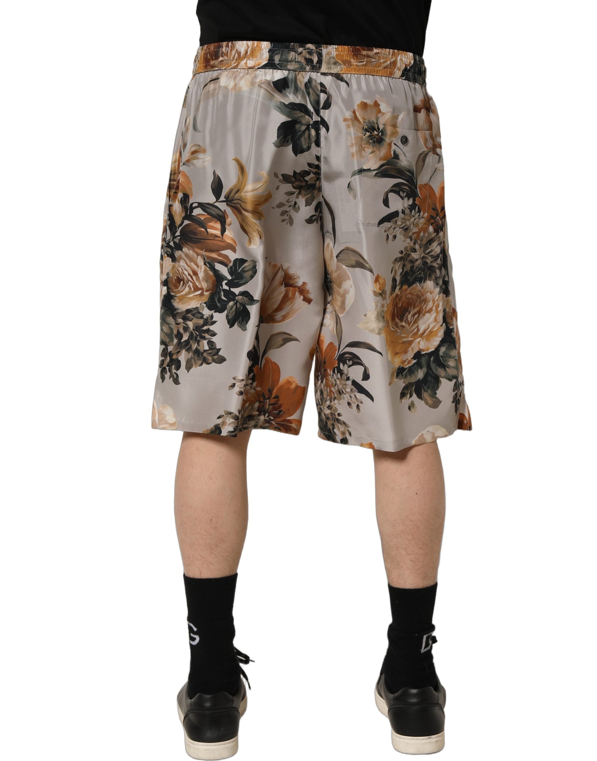 Dolce & Gabbana Beige Blumenprint Seiden-Bermudashorts für Herren-2