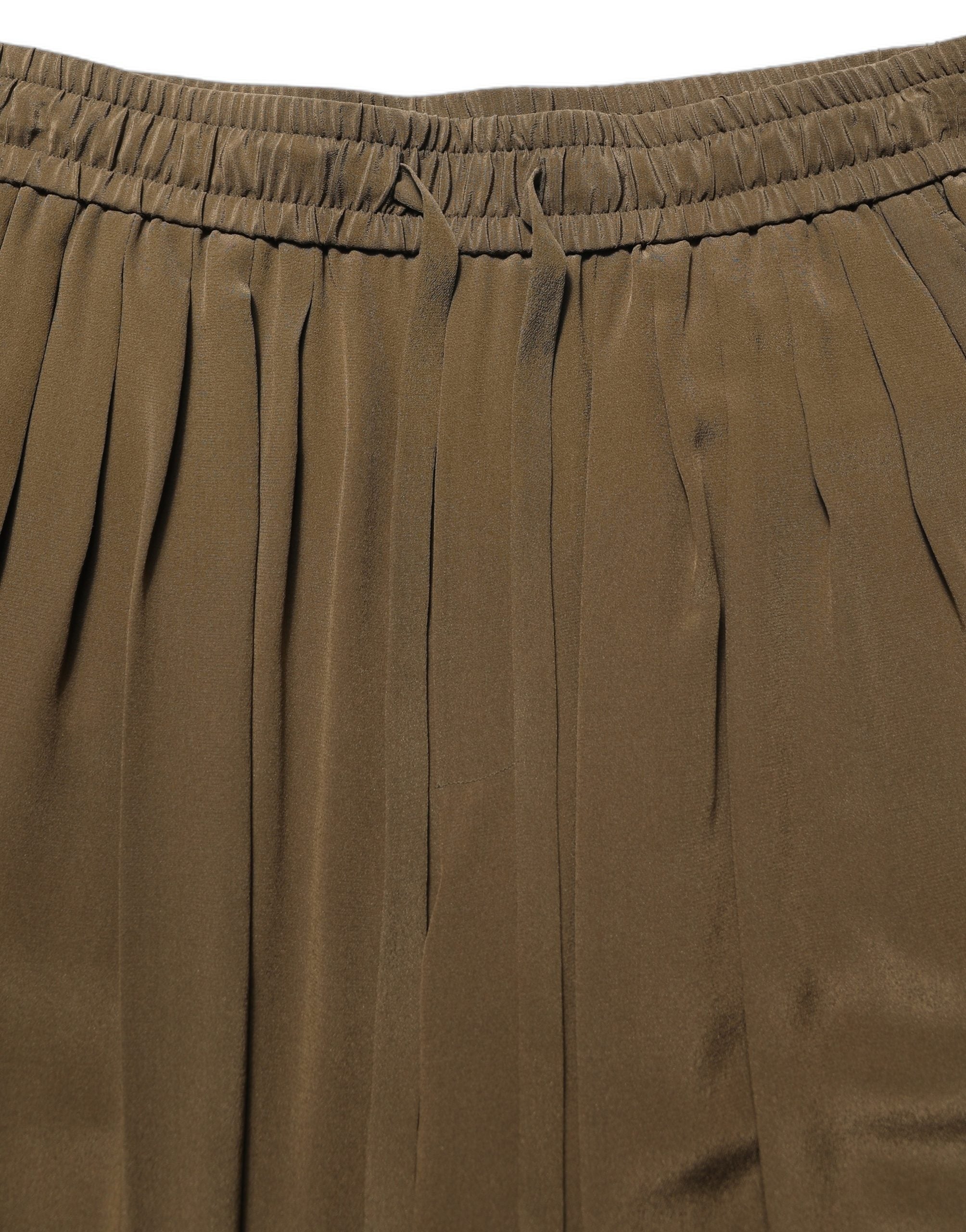 Dolce & Gabbana Braune Seiden-Bermudashorts mit mittlerer Taille und Faltenlegung-5