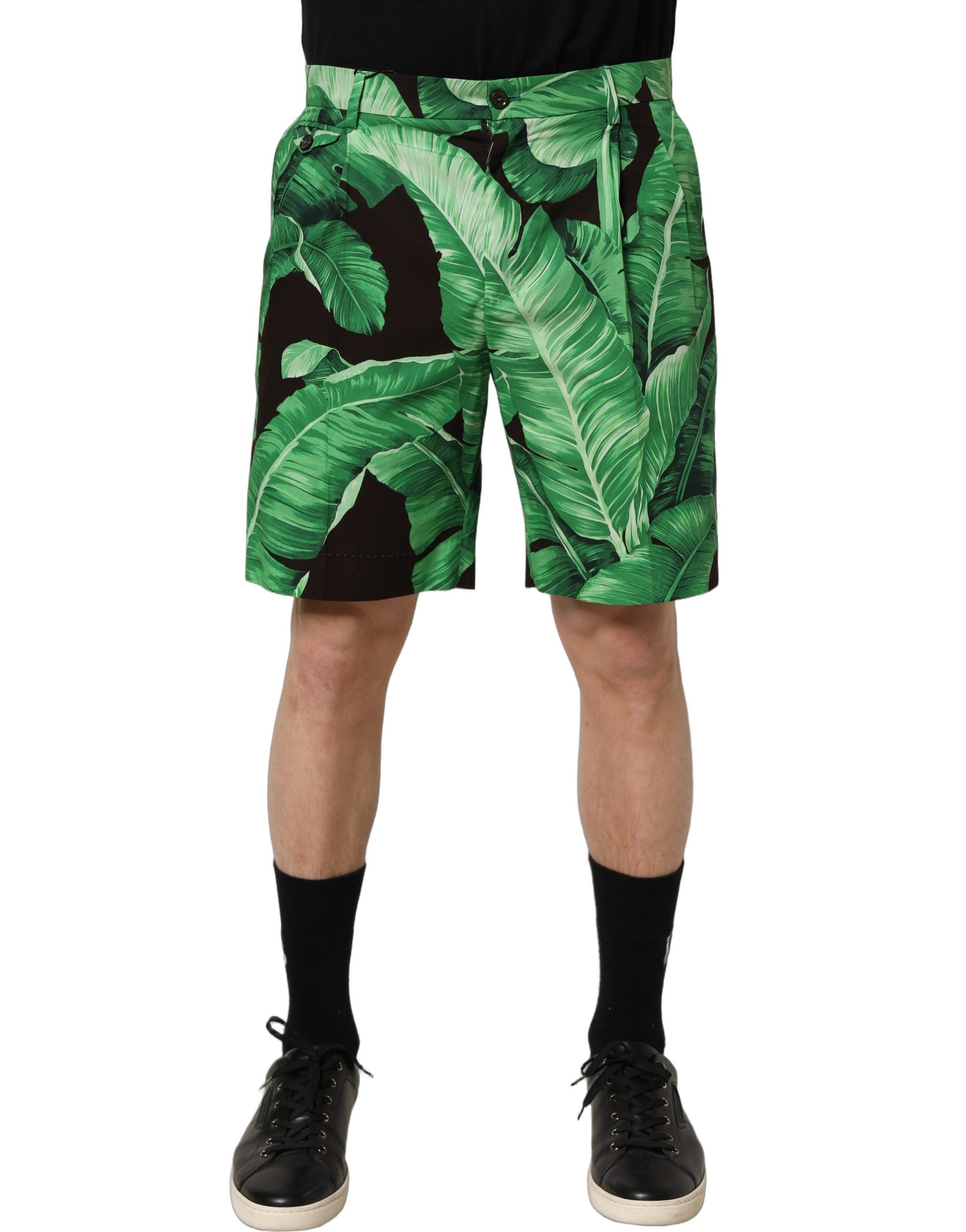 Dolce & Gabbana Herren Bermuda Shorts mit schwarzem Bananenblatt-Print-2