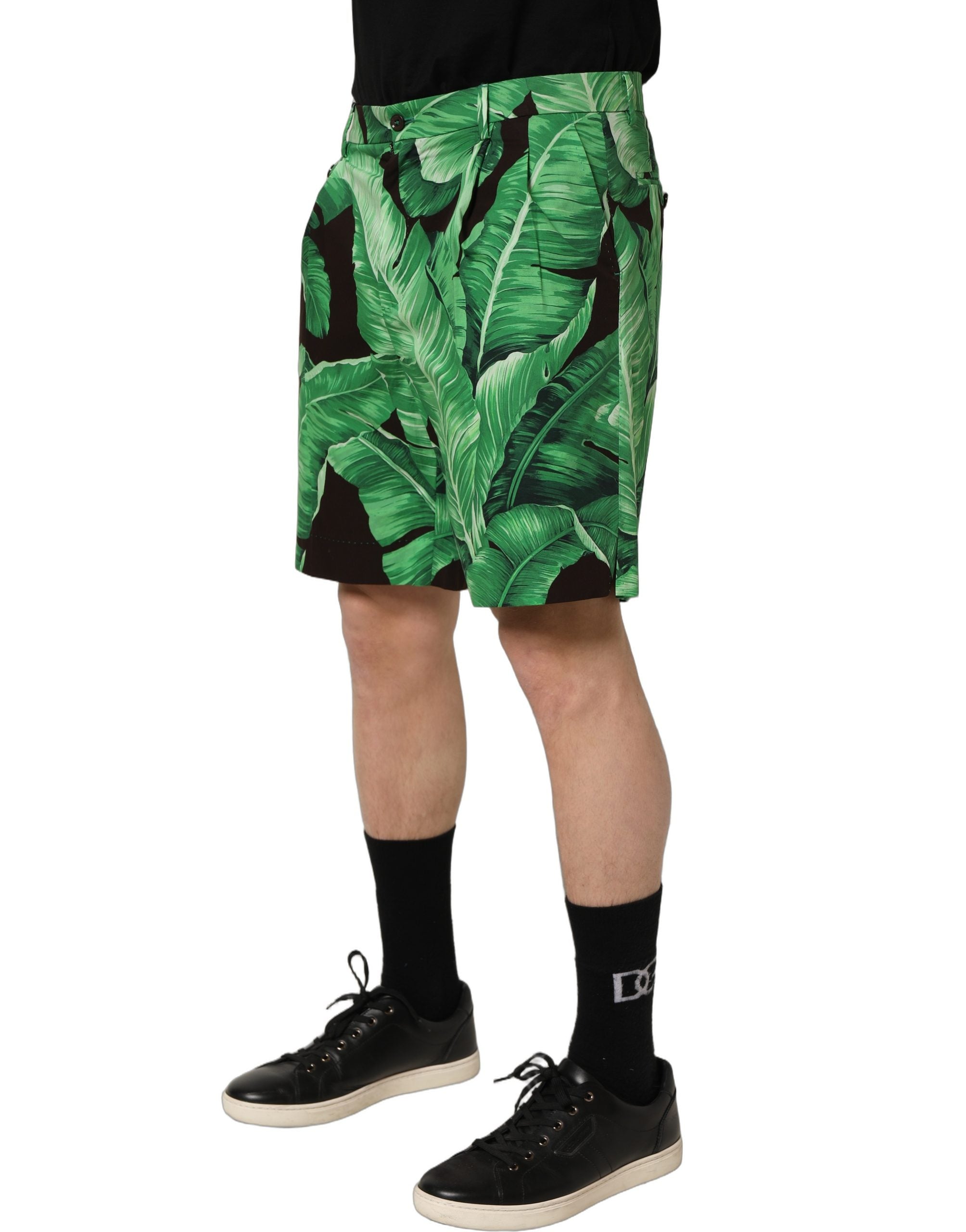 Dolce & Gabbana Herren Bermuda Shorts mit schwarzem Bananenblatt-Print-3