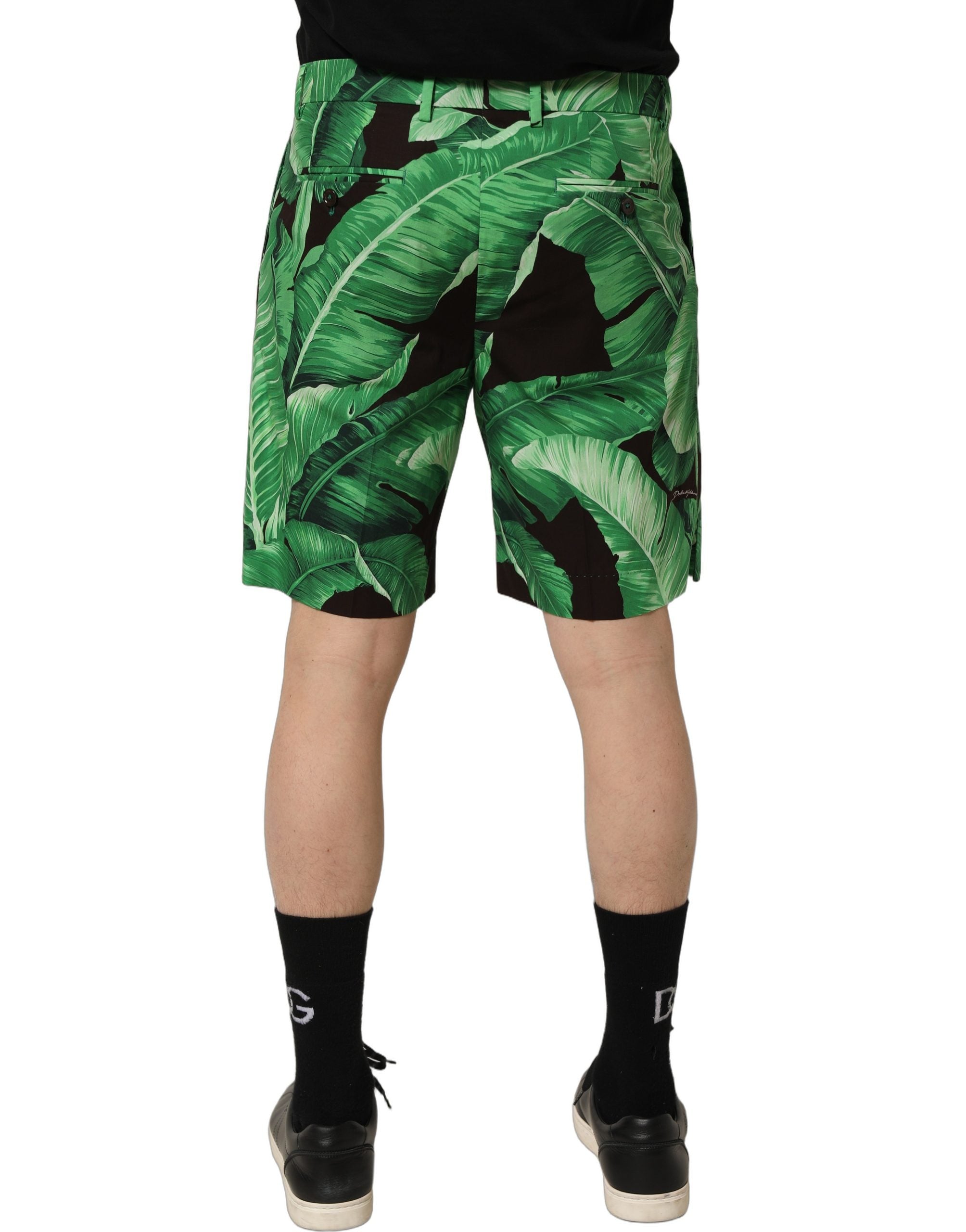 Dolce & Gabbana Herren Bermuda Shorts mit schwarzem Bananenblatt-Print-4