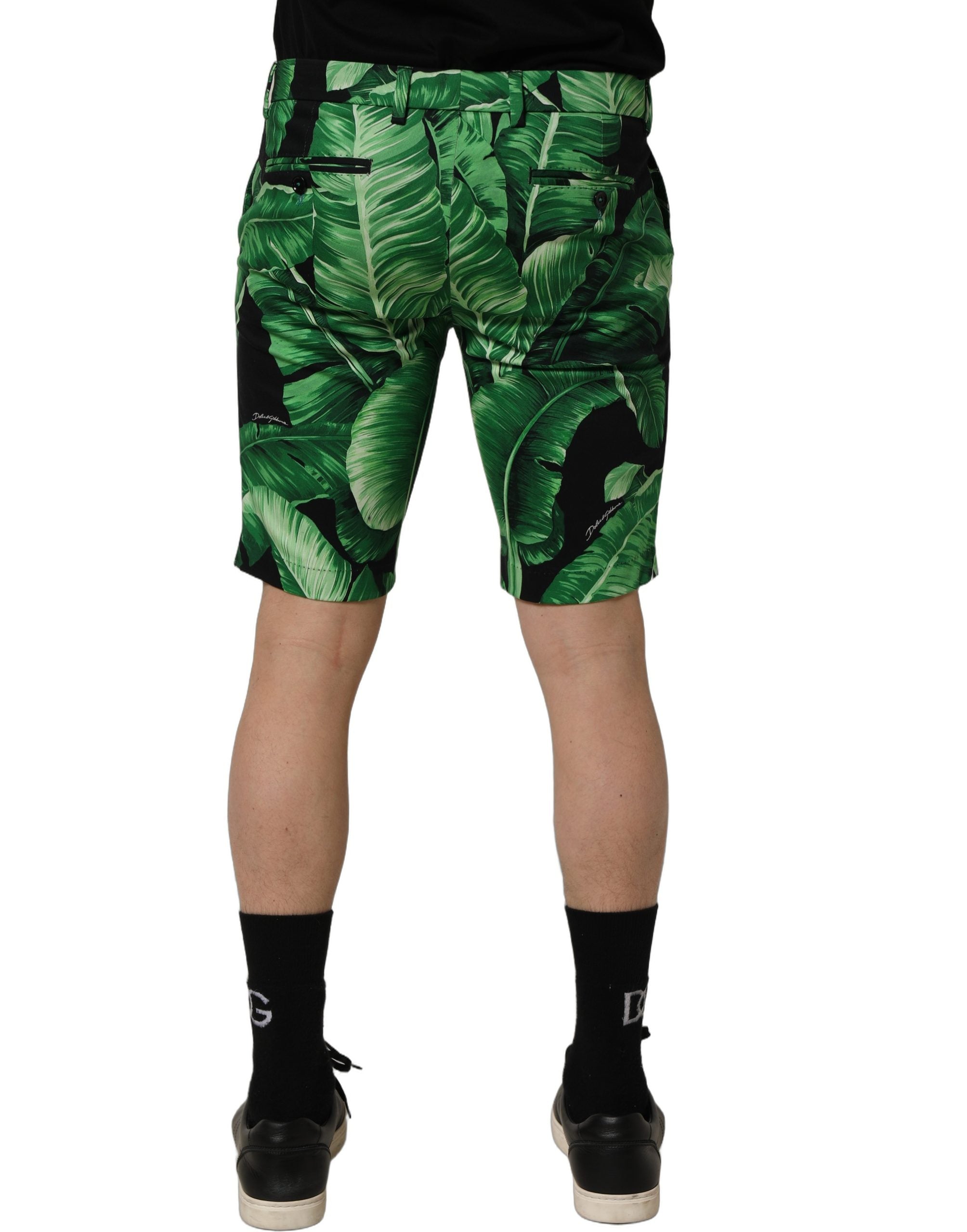 Dolce & Gabbana Herren-Bermudashorts mit schwarzem Bananenblatt-Print-2