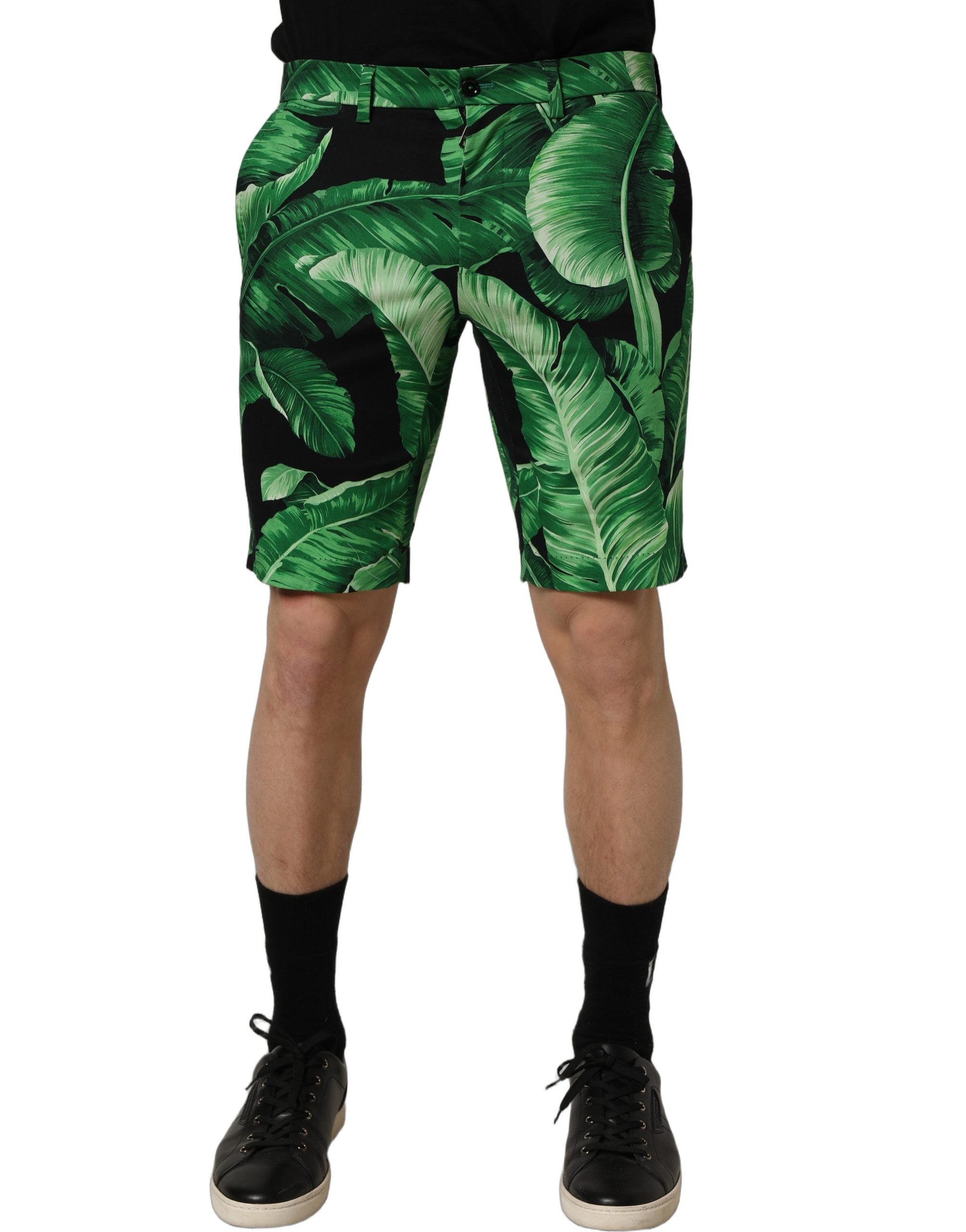 Dolce & Gabbana Herren-Bermudashorts mit schwarzem Bananenblatt-Print-4