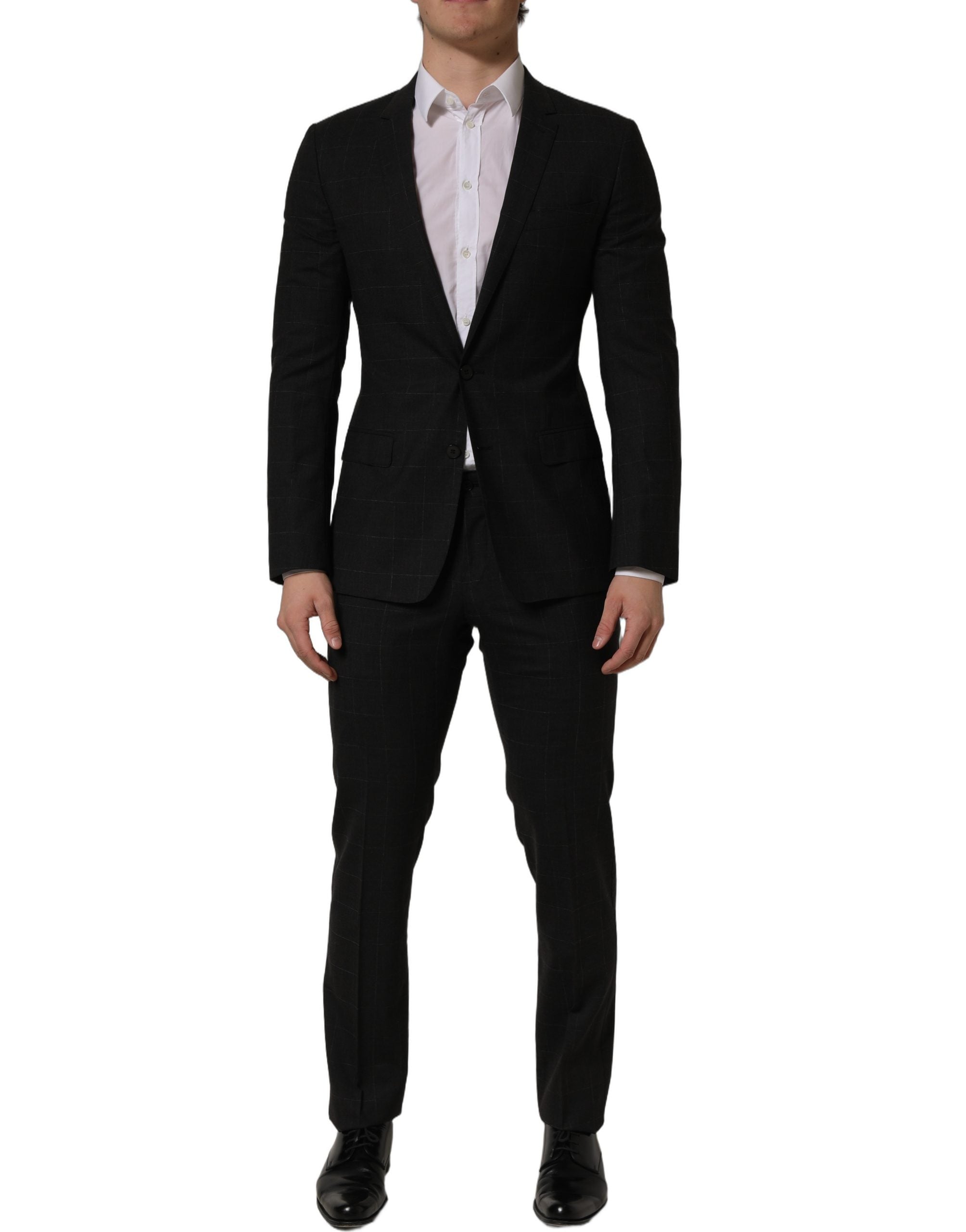Dolce & Gabbana Schwarzer Woll-Anzug im Slim Fit für Herren, 2-teilig-3