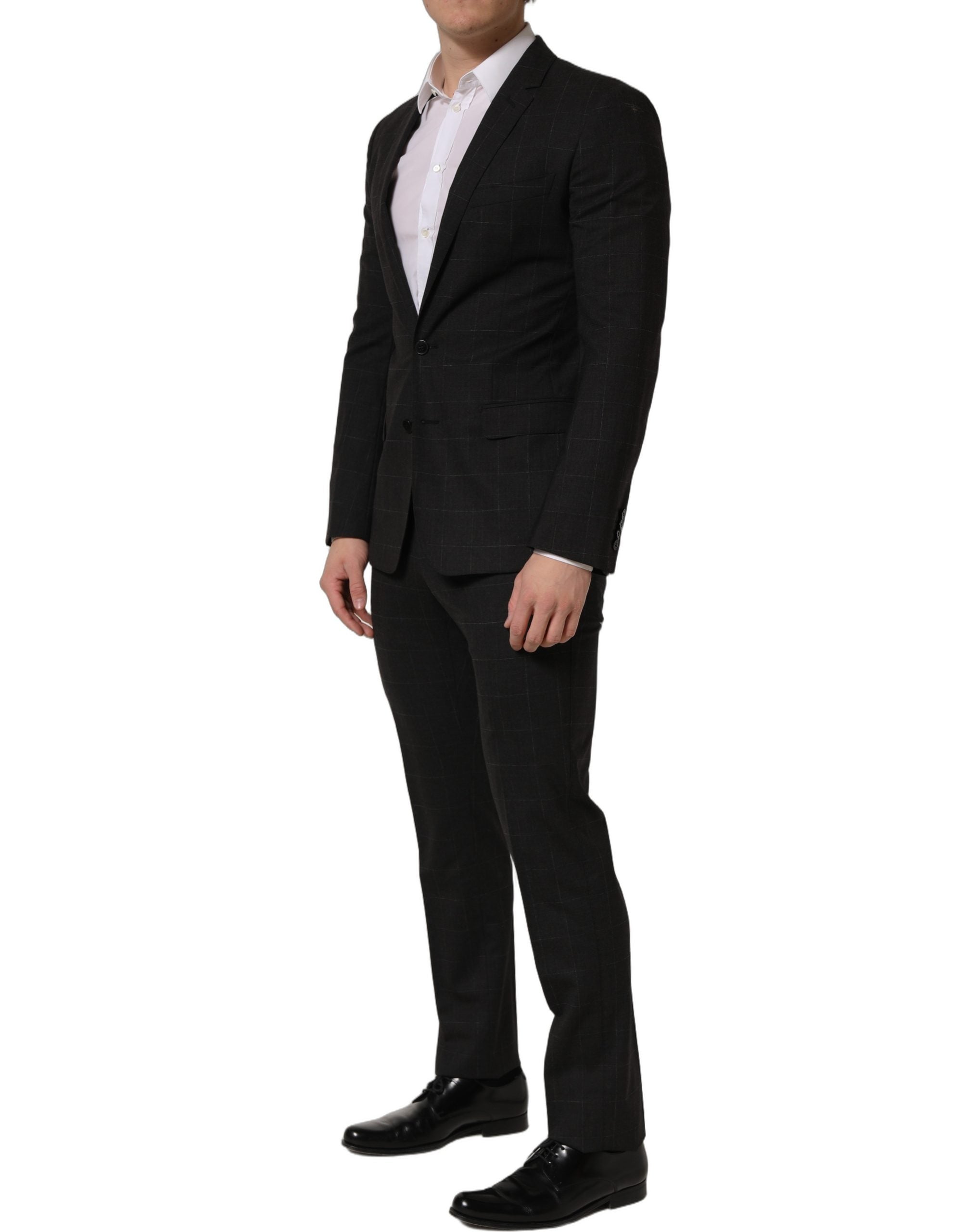 Dolce & Gabbana Schwarzer Woll-Anzug im Slim Fit für Herren, 2-teilig-4