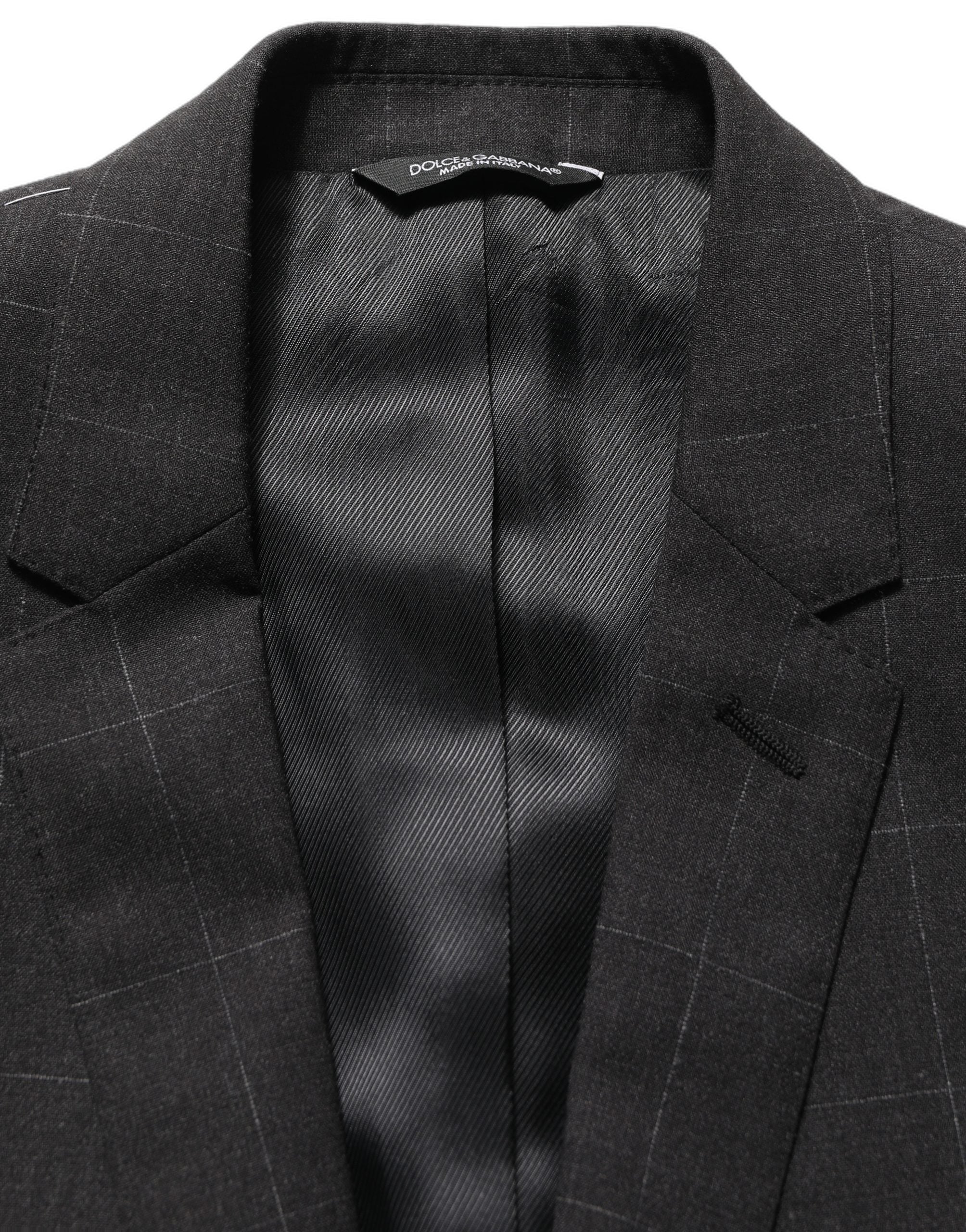 Dolce & Gabbana Schwarzer Woll-Anzug im Slim Fit für Herren, 2-teilig-7
