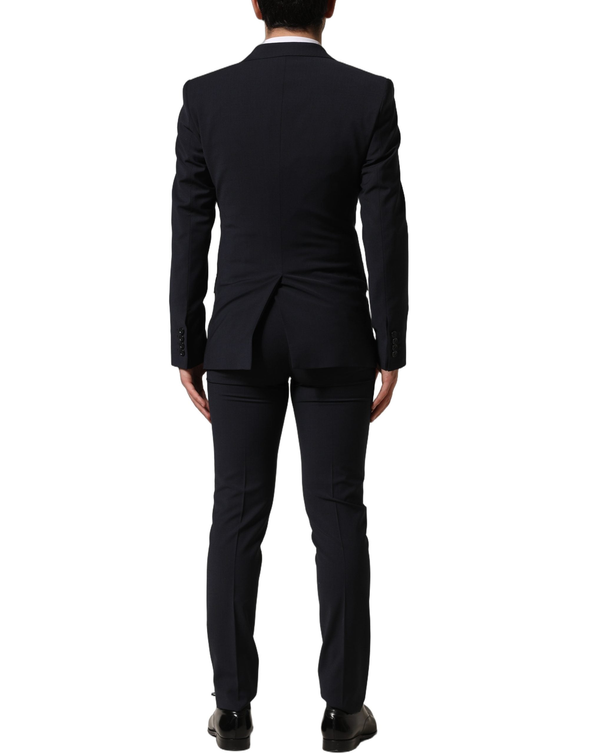 Dolce & Gabbana Schwarzer Woll-Anzug im Slim Fit-Stil, 3-teilig für Herren-1
