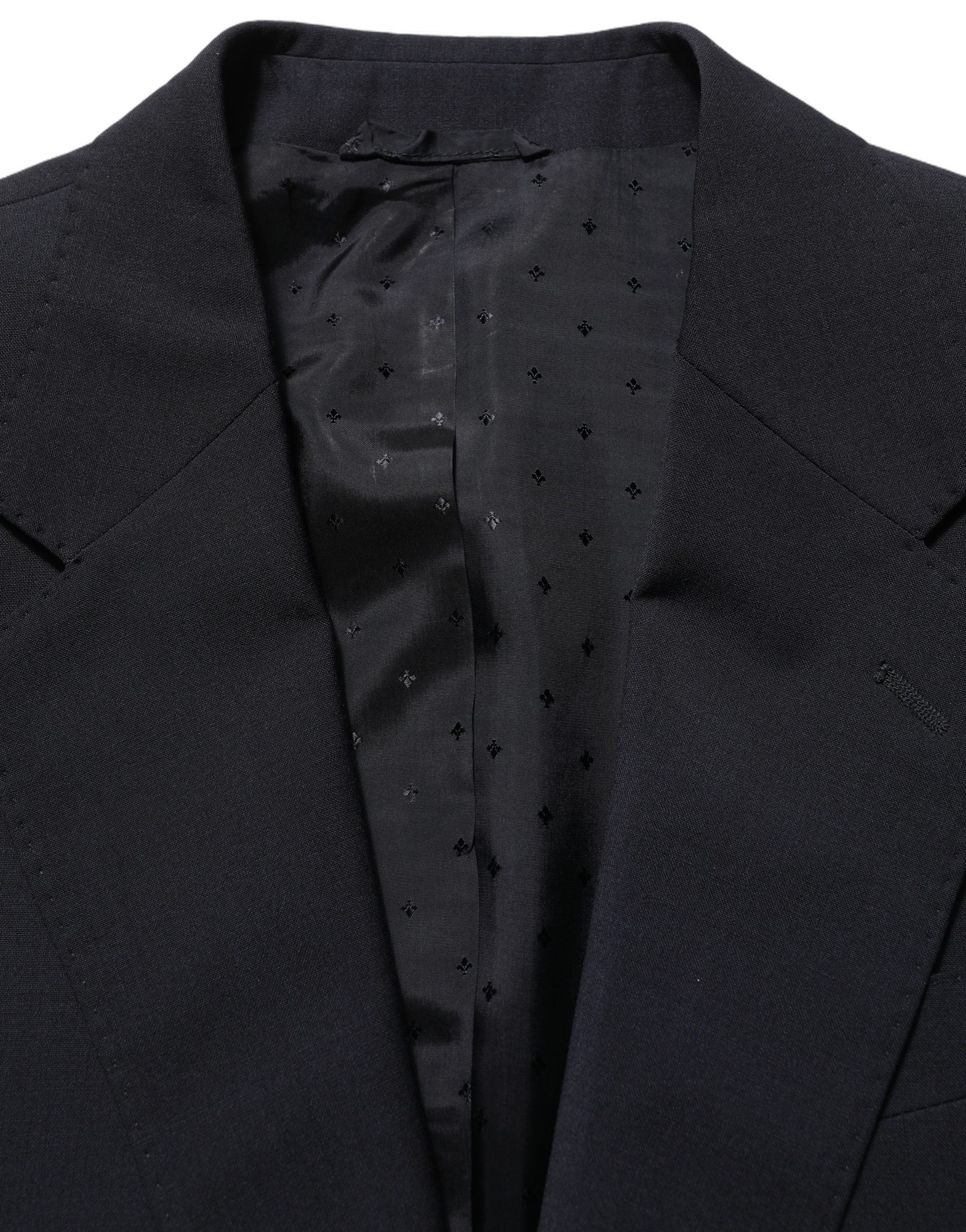 Dolce & Gabbana Schwarzer Woll-Anzug im Slim Fit-Stil, 3-teilig für Herren-2