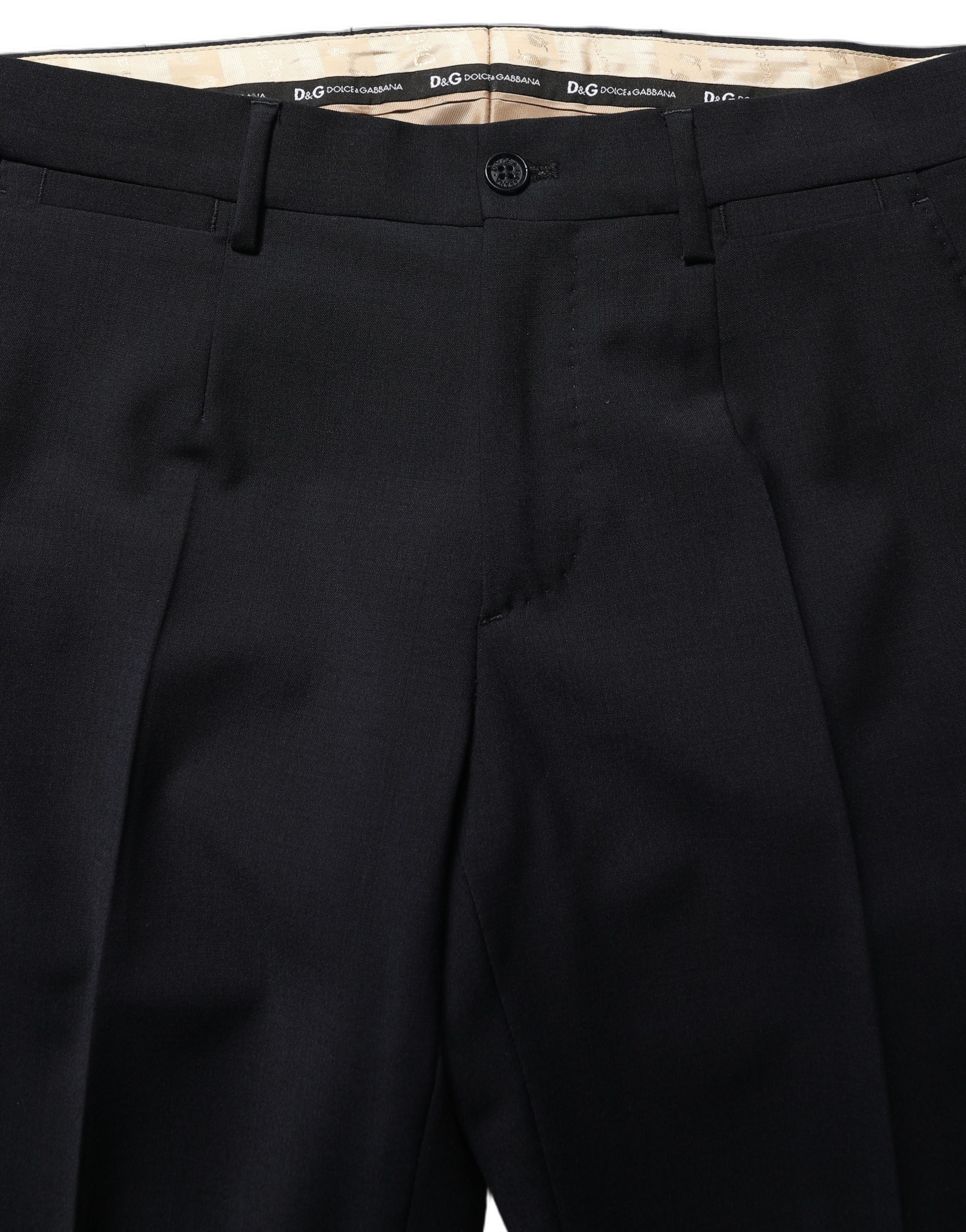 Dolce & Gabbana Schwarzer Woll-Anzug im Slim Fit-Stil, 3-teilig für Herren-3