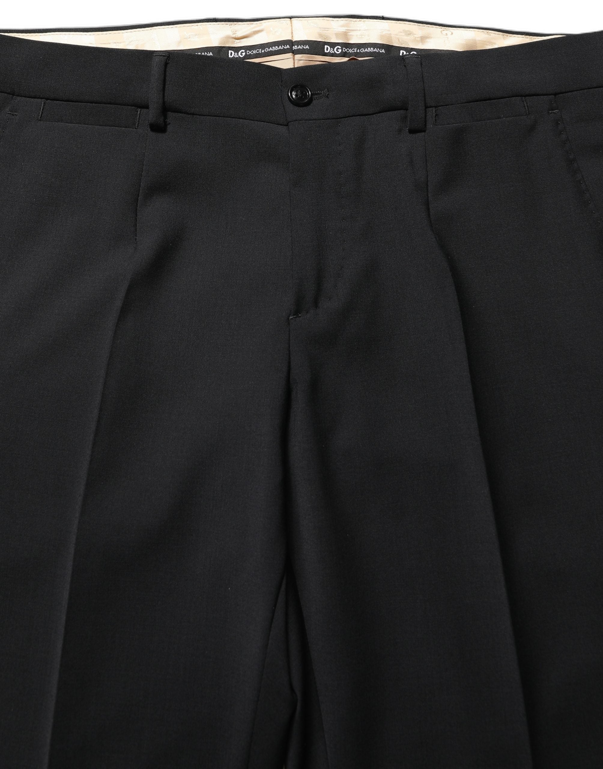 Dolce & Gabbana Schwarzer Woll-Anzug im Slim Fit für Herren, 2-teilig-1