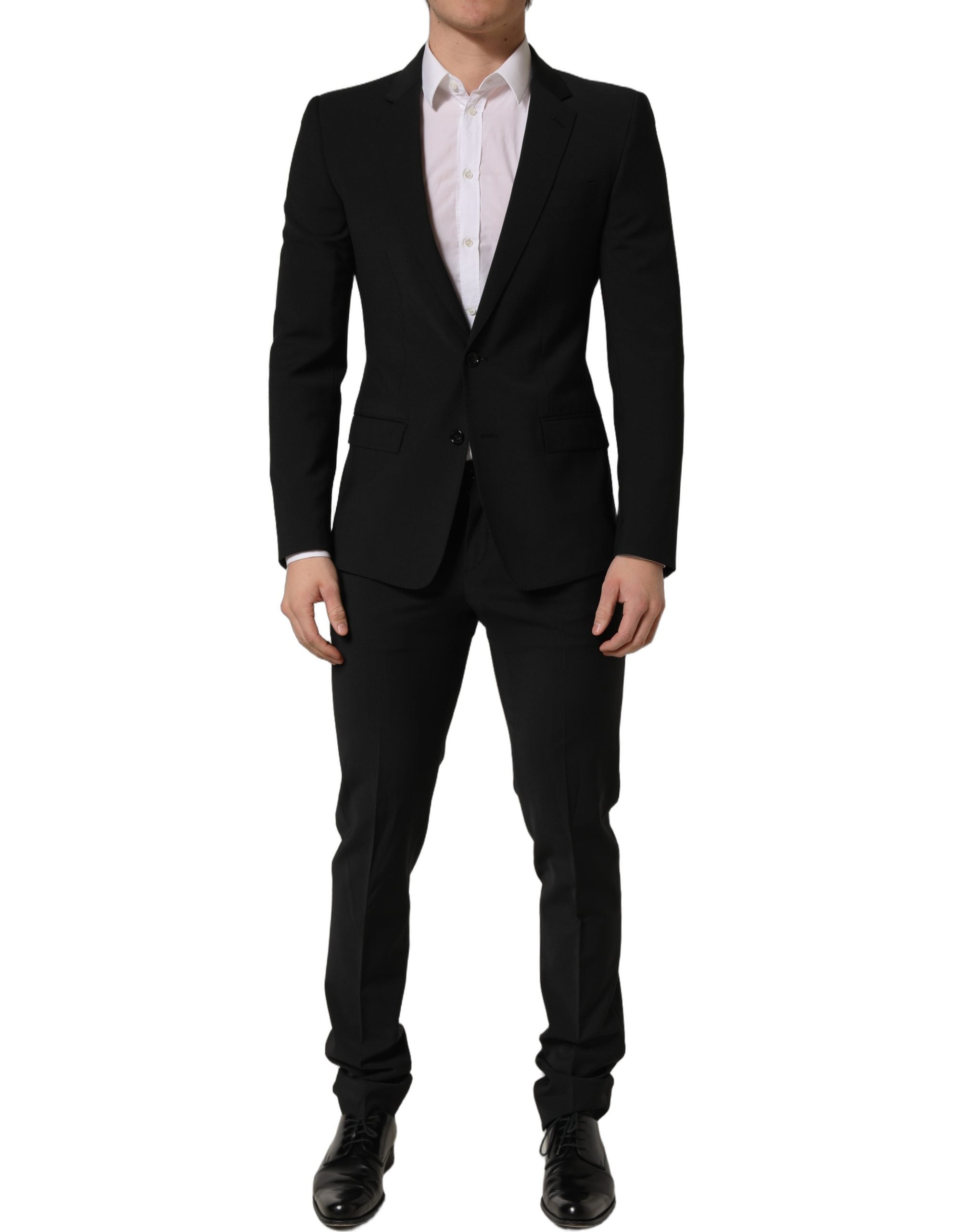 Dolce & Gabbana Schwarzer Woll-Anzug im Slim Fit für Herren, 2-teilig-3