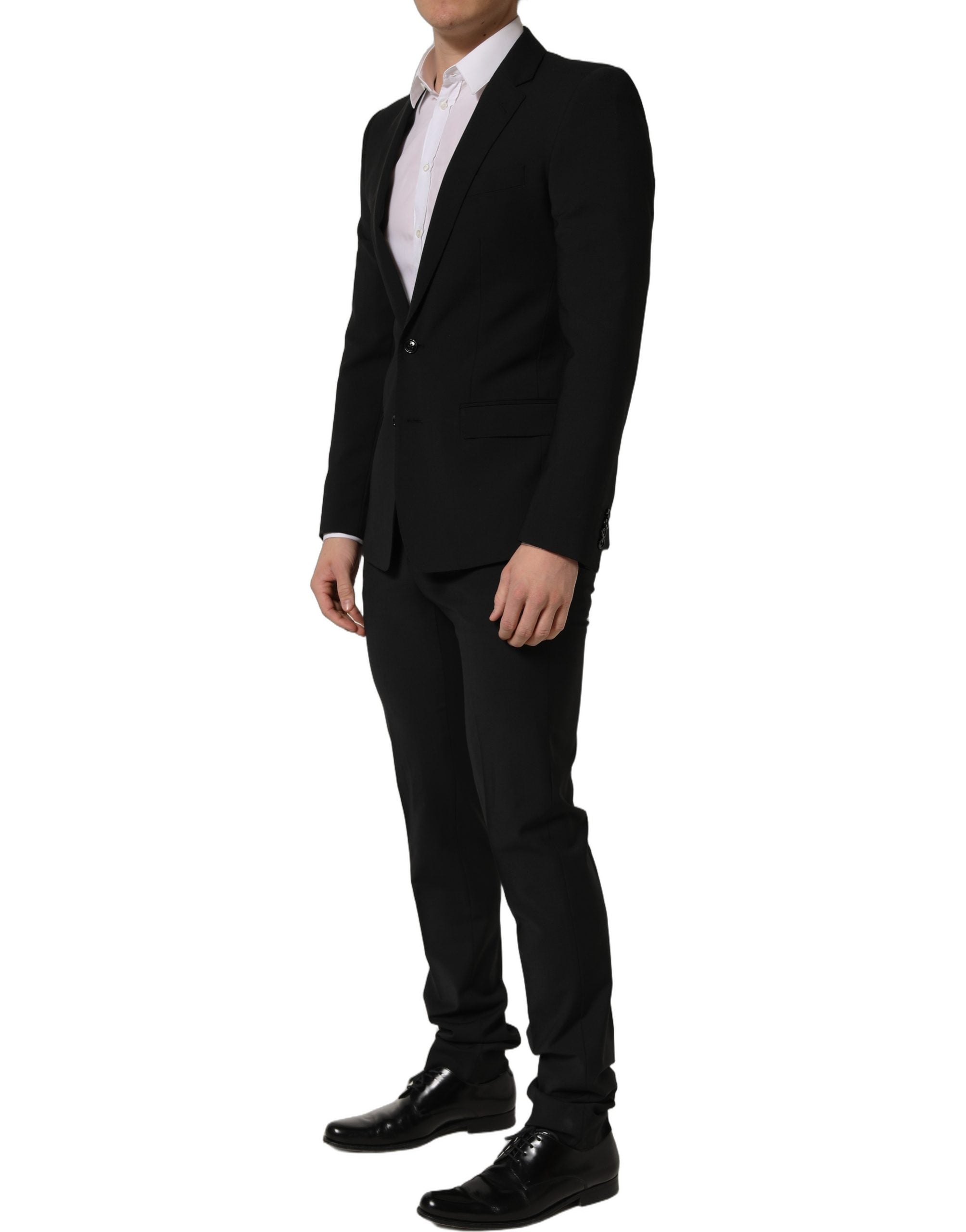 Dolce & Gabbana Schwarzer Woll-Anzug im Slim Fit für Herren, 2-teilig-4