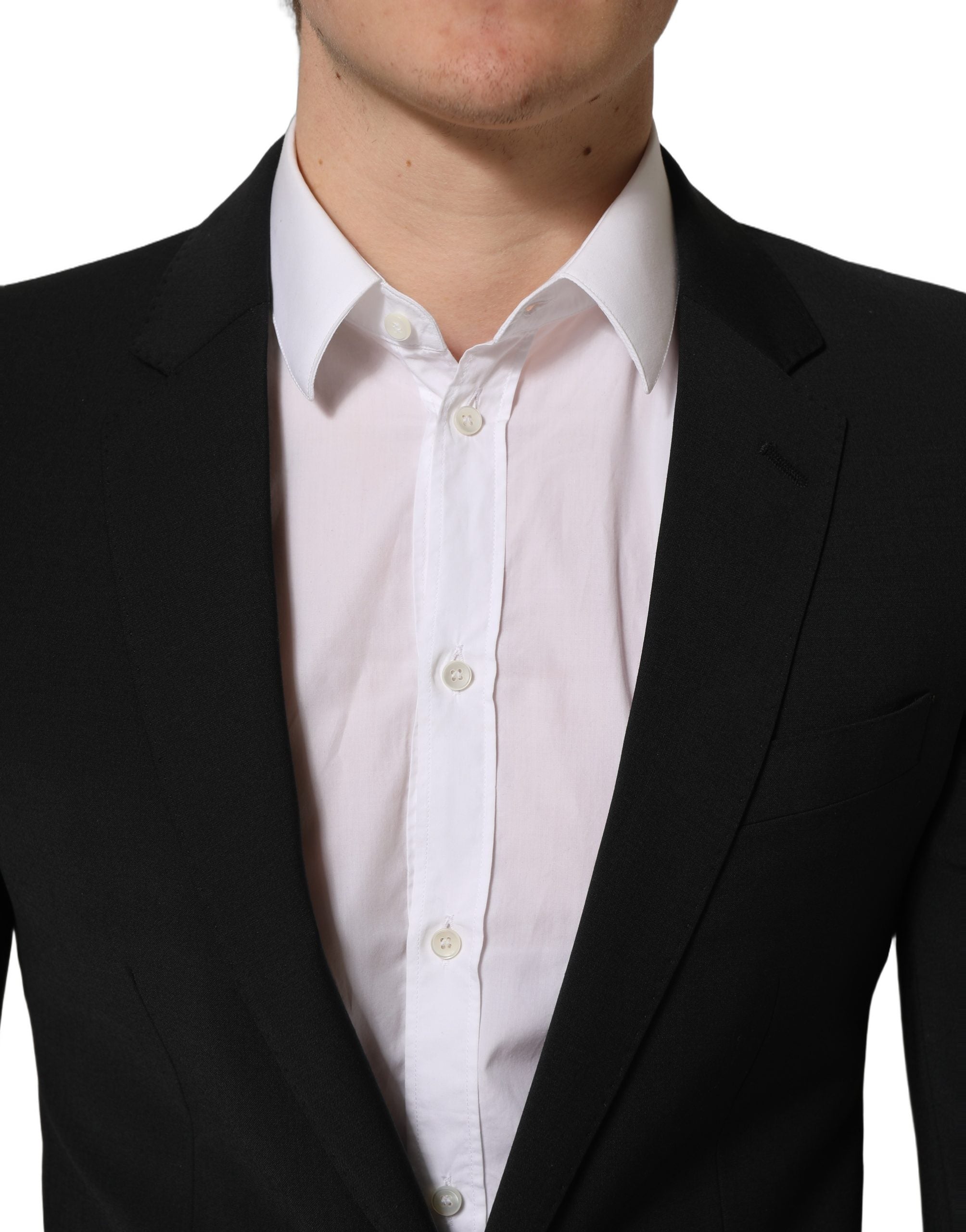 Dolce & Gabbana Schwarzer Woll-Anzug im Slim Fit für Herren, 2-teilig-6
