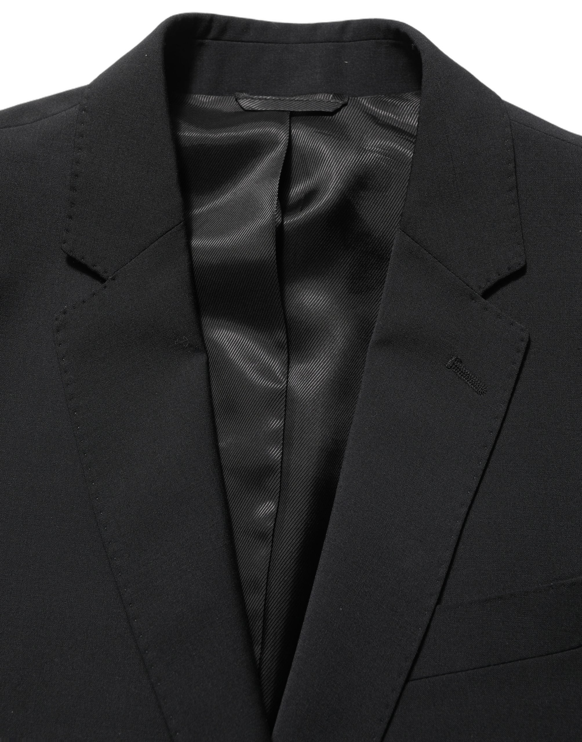 Dolce & Gabbana Schwarzer Woll-Anzug im Slim Fit für Herren, 2-teilig-7
