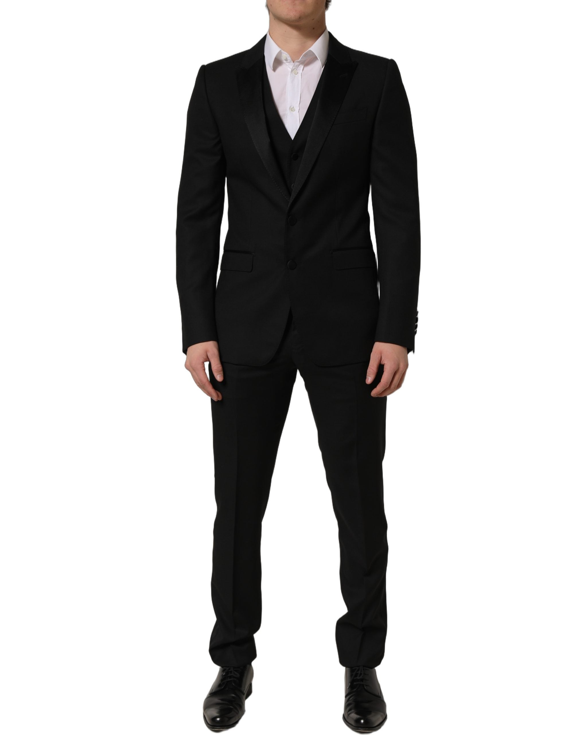Dolce & Gabbana Schwarzer MARTINI Slim Fit Anzug im 3-Teiler-Look-3