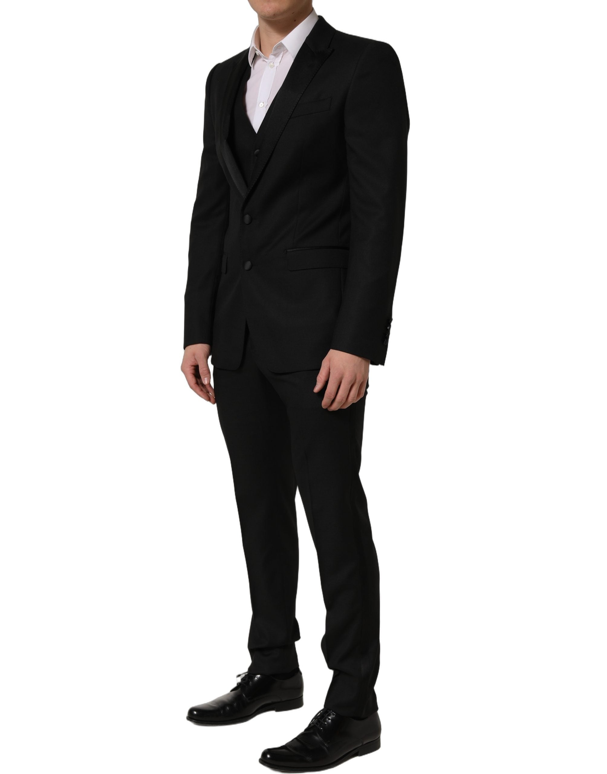 Dolce & Gabbana Schwarzer MARTINI Slim Fit Anzug im 3-Teiler-Look-4