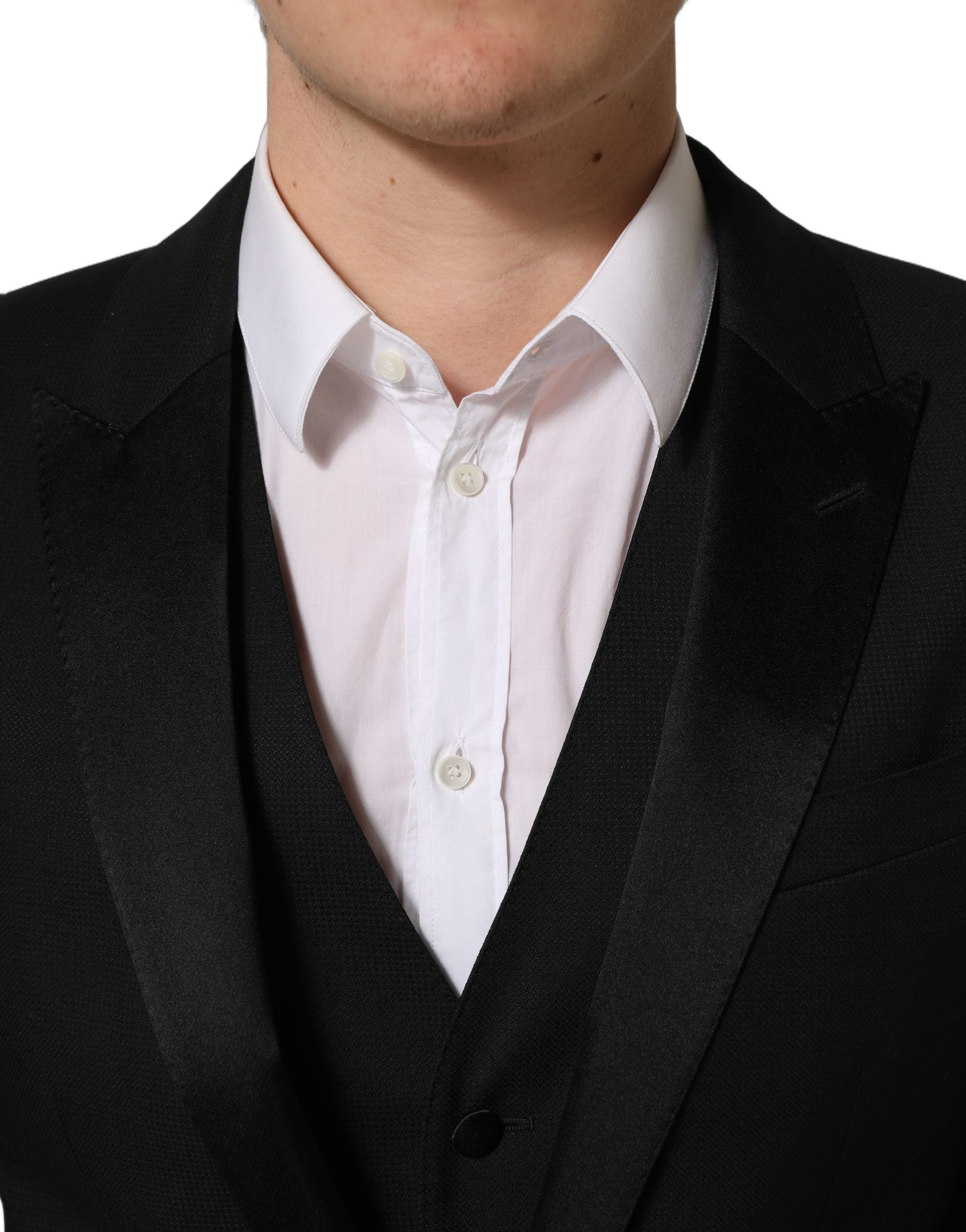 Dolce & Gabbana Schwarzer MARTINI Slim Fit Anzug im 3-Teiler-Look-6