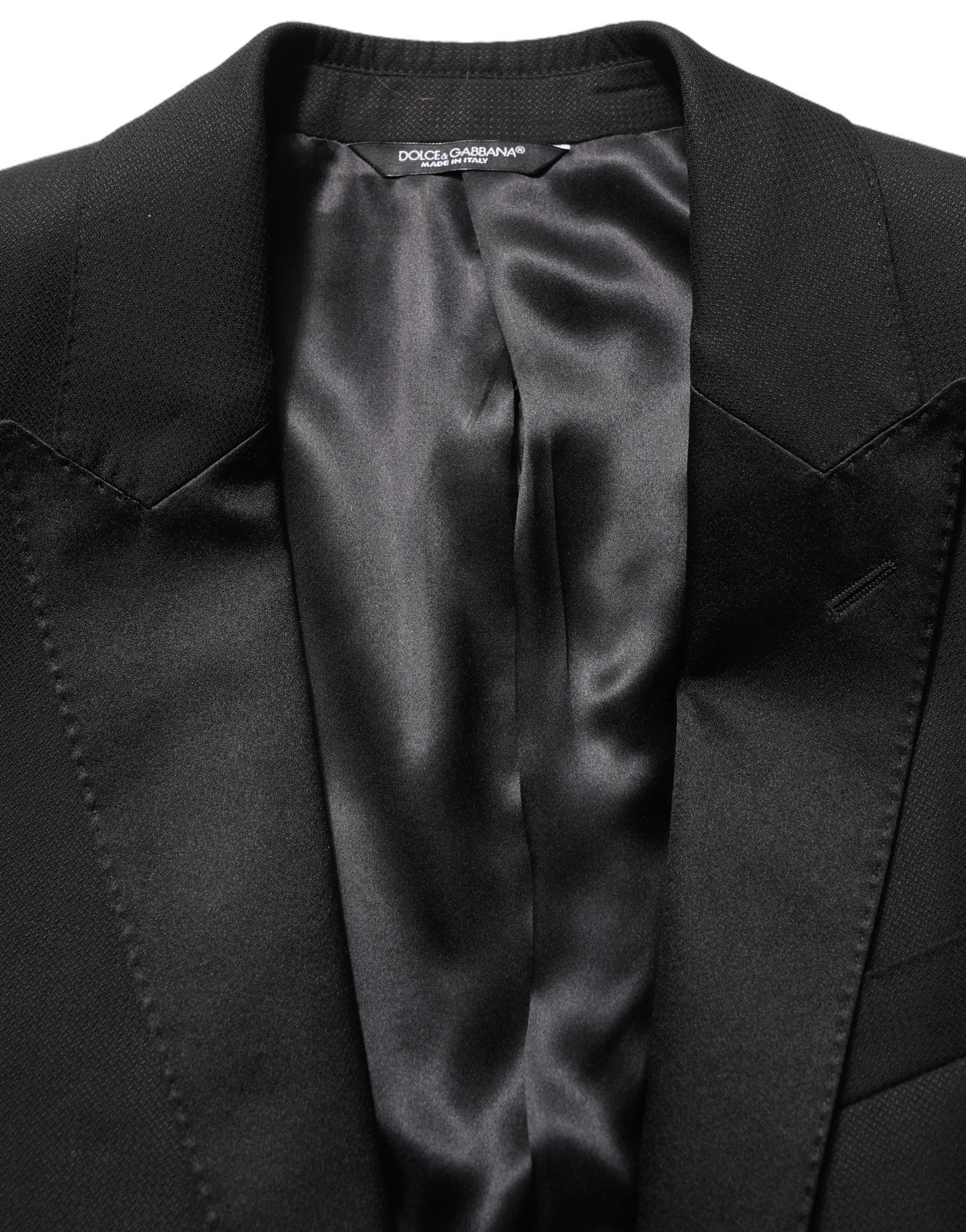 Dolce & Gabbana Schwarzer MARTINI Slim Fit Anzug im 3-Teiler-Look-7