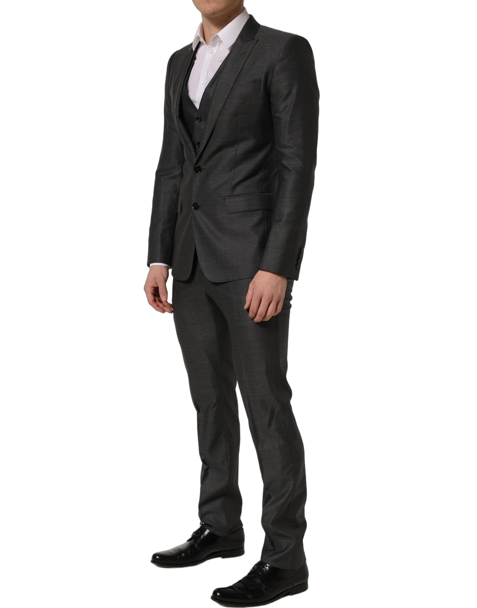 Dolce & Gabbana Grauer MARTINI Slim Fit Anzug im 3-Teiler-Look-4