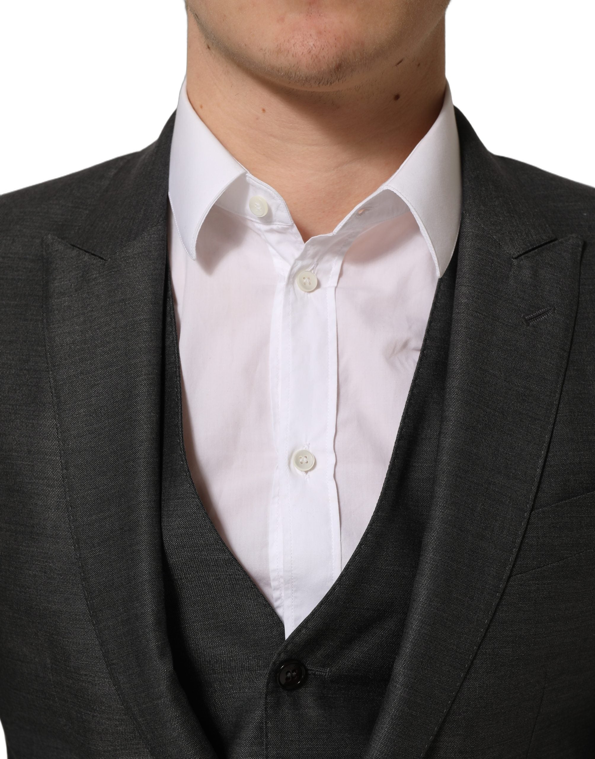Dolce & Gabbana Grauer MARTINI Slim Fit Anzug im 3-Teiler-Look-6