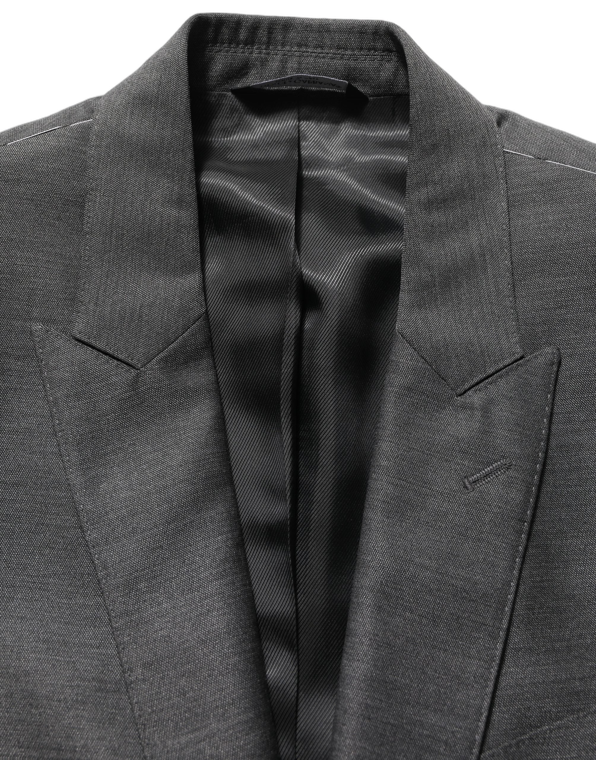 Dolce & Gabbana Grauer MARTINI Slim Fit Anzug im 3-Teiler-Look-7