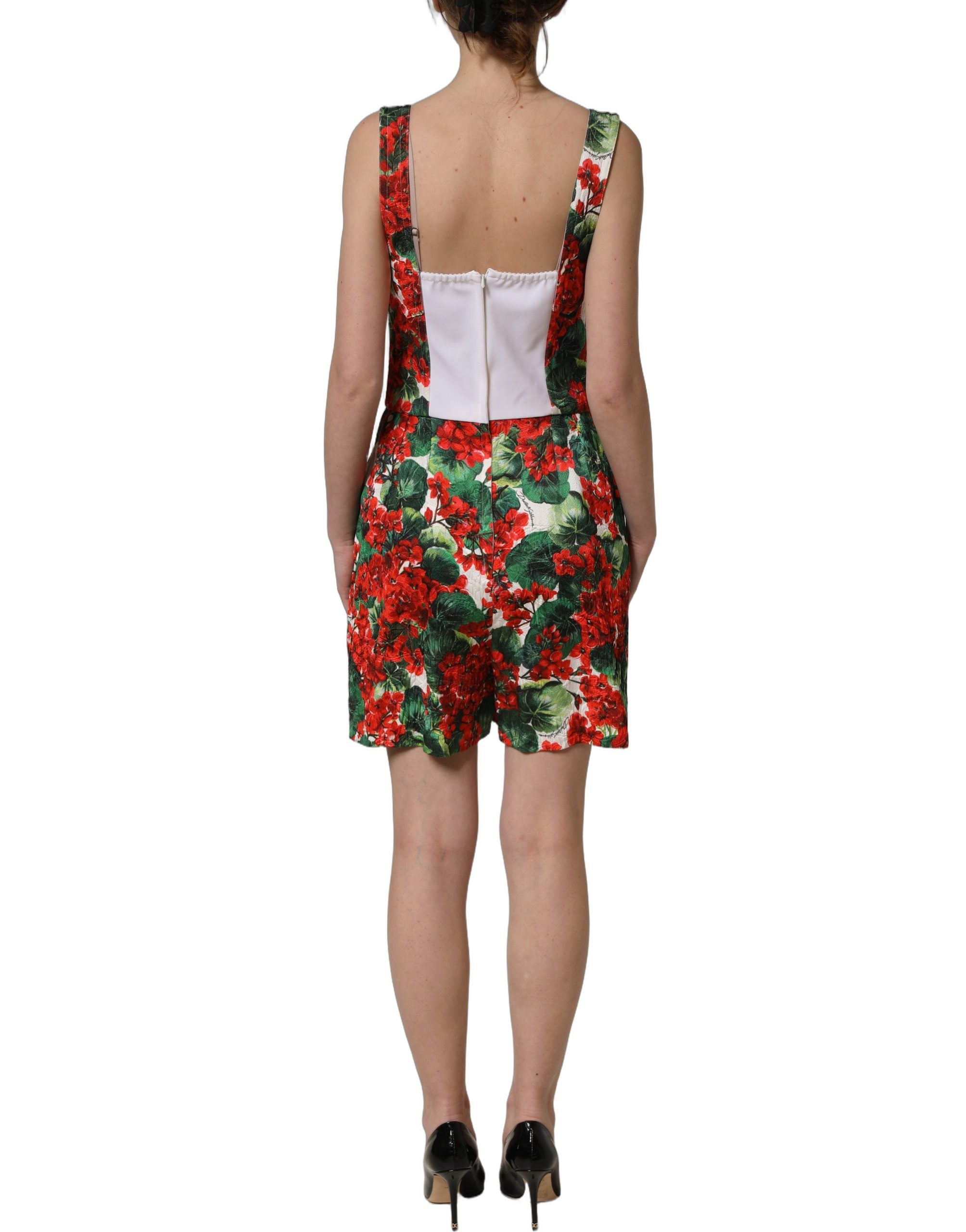 Dolce & Gabbana A-Linien-Minikleid mit Multicolor-Geranien-Print-5