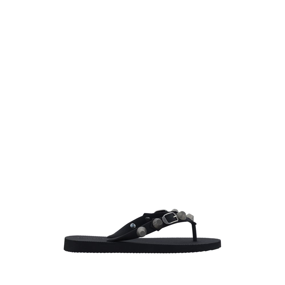 Balenciaga Schwarze Flip-Flop-Sandalen aus Polyurethan