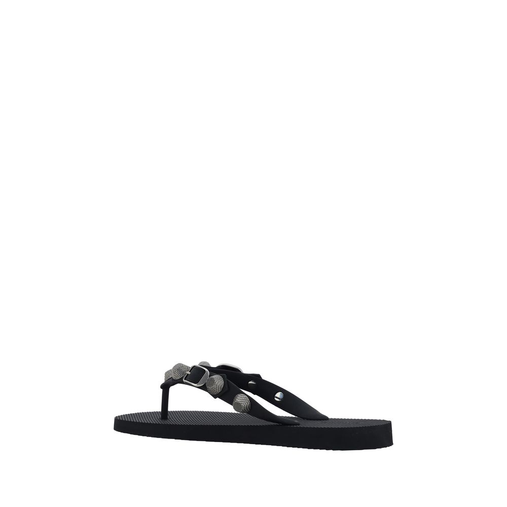 Balenciaga Schwarze Flip-Flop-Sandalen aus Polyurethan-3