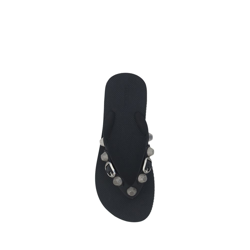 Balenciaga Schwarze Flip-Flop-Sandalen aus Polyurethan-4
