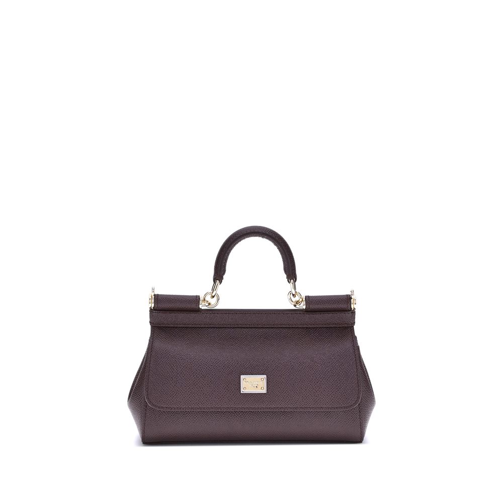 Dolce & Gabbana Braune Kalbsleder Bos Taurus Schultertasche