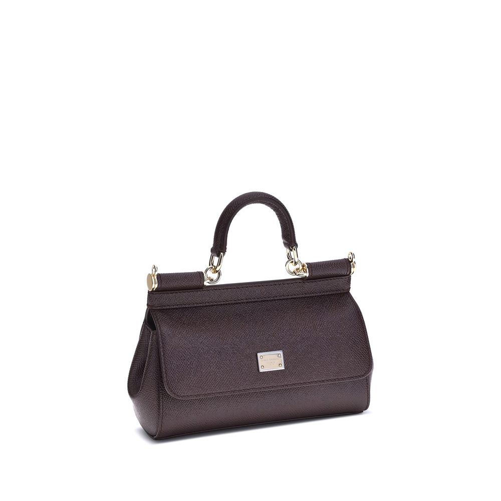 Dolce & Gabbana Braune Kalbsleder Bos Taurus Schultertasche-2